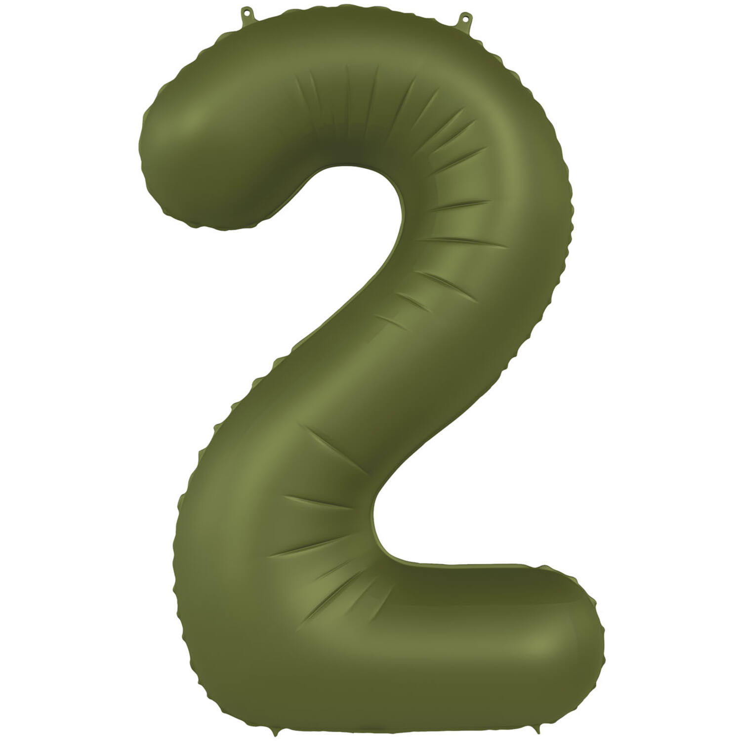 Foil balloon Number 2 - Olive Green - Ultra Matt - 86 cm