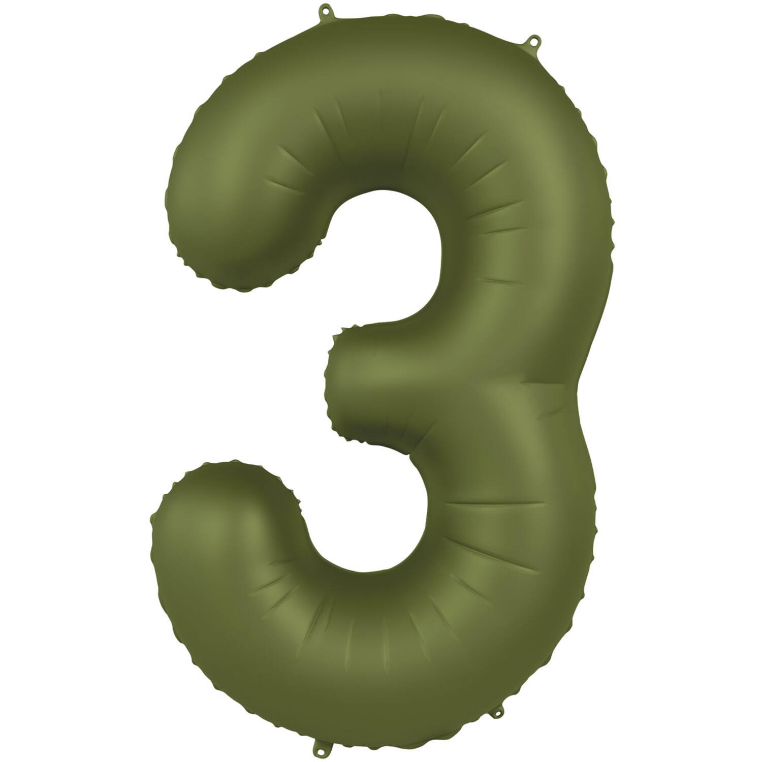 Foil balloon Number 3 - Olive Green - Ultra Matt - 86 cm