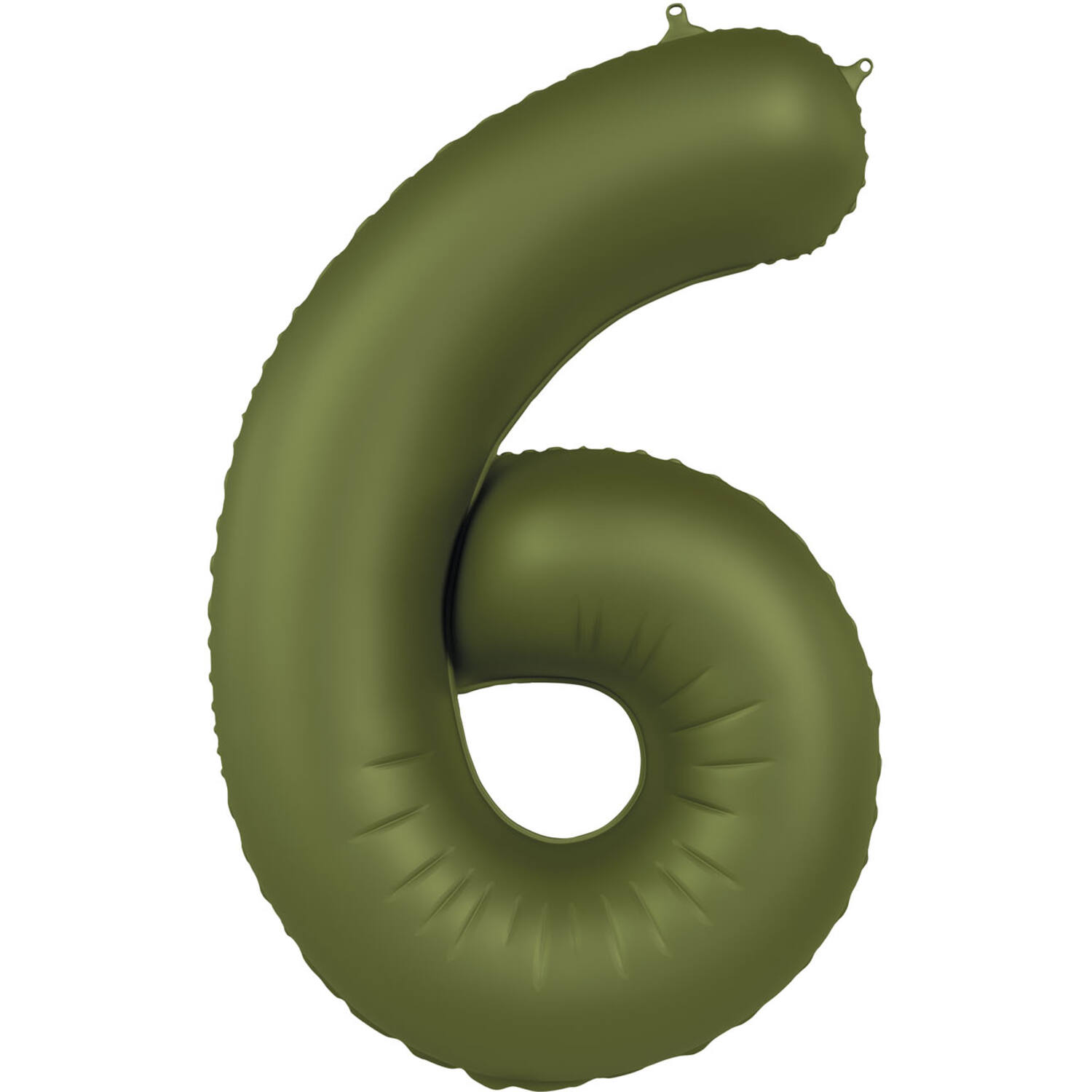 Foil balloon Number 6 - Olive Green - Ultra Matt - 86 cm