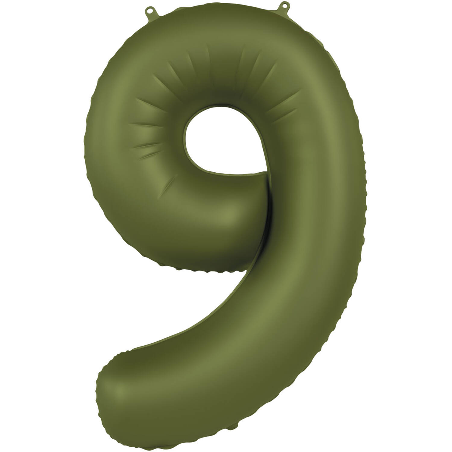 Foil balloon Number 9 - Olive Green - Ultra Matt - 86 cm