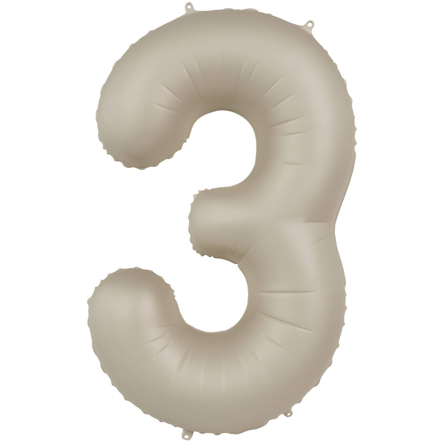 Foil balloon Number 3 - Creamy Latte - Ultra Matt - 86 cm