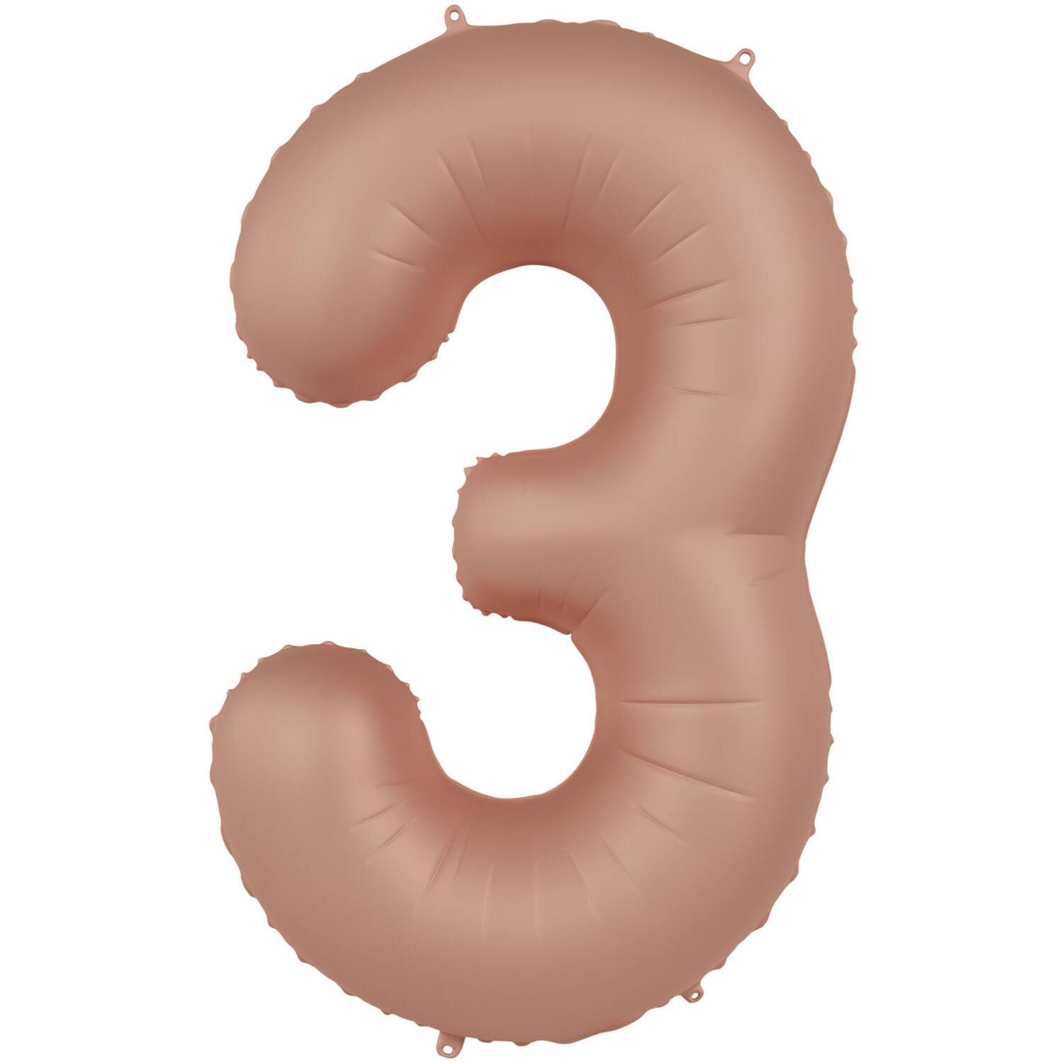 Foil balloon Number 3 - Vintage Rose - Ultra Matt - 86 cm