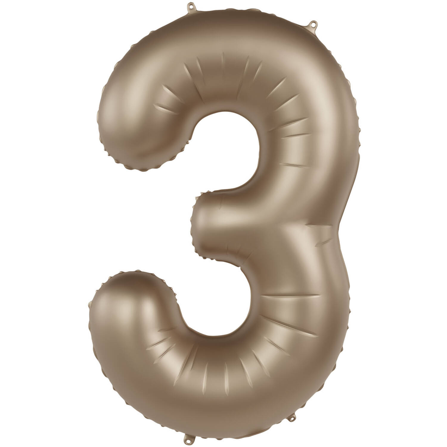 Foil balloon Number 3 - Starlight Gold - Satin Gloss - 86 cm