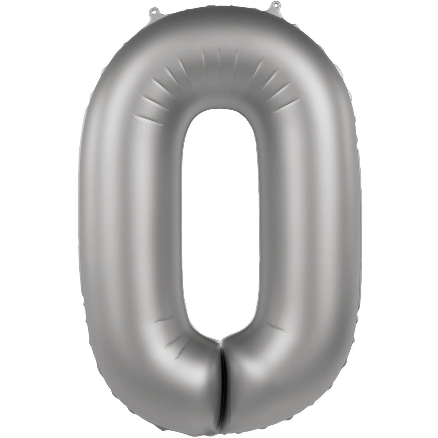 Foil balloon Number 0 - Moonlight Silver - Satin Gloss - 86 cm