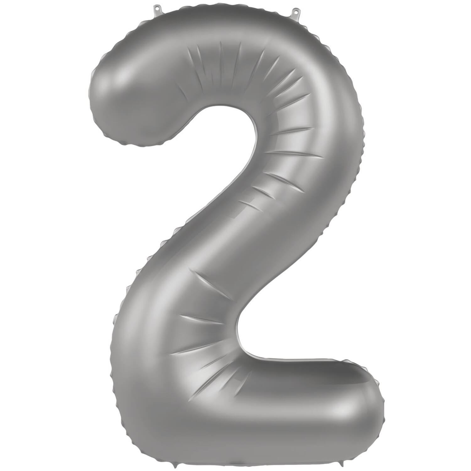 Foil balloon Number 2 - Moonlight Silver - Satin Gloss - 86 cm