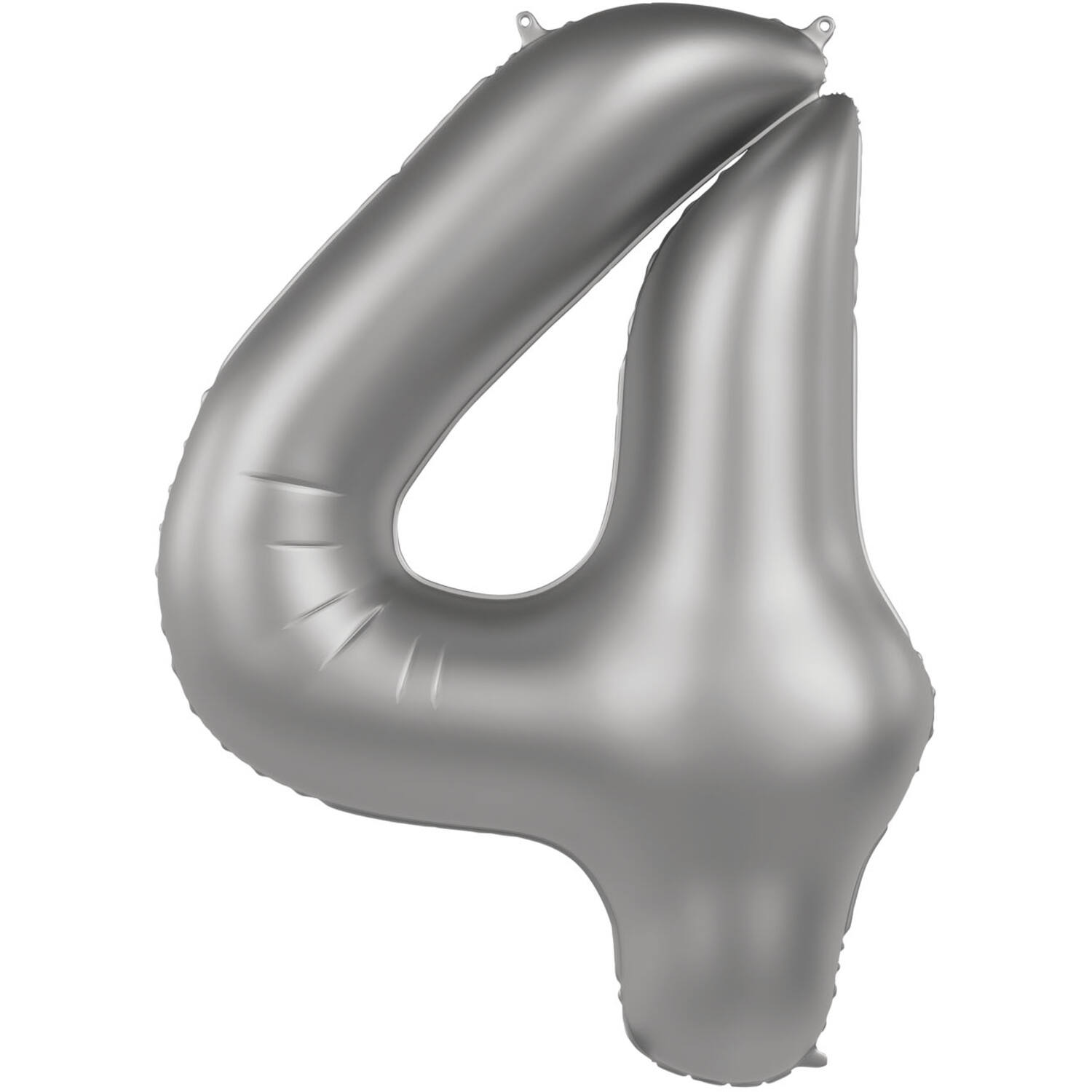 Foil balloon Number 4 - Moonlight Silver - Satin Gloss - 86 cm