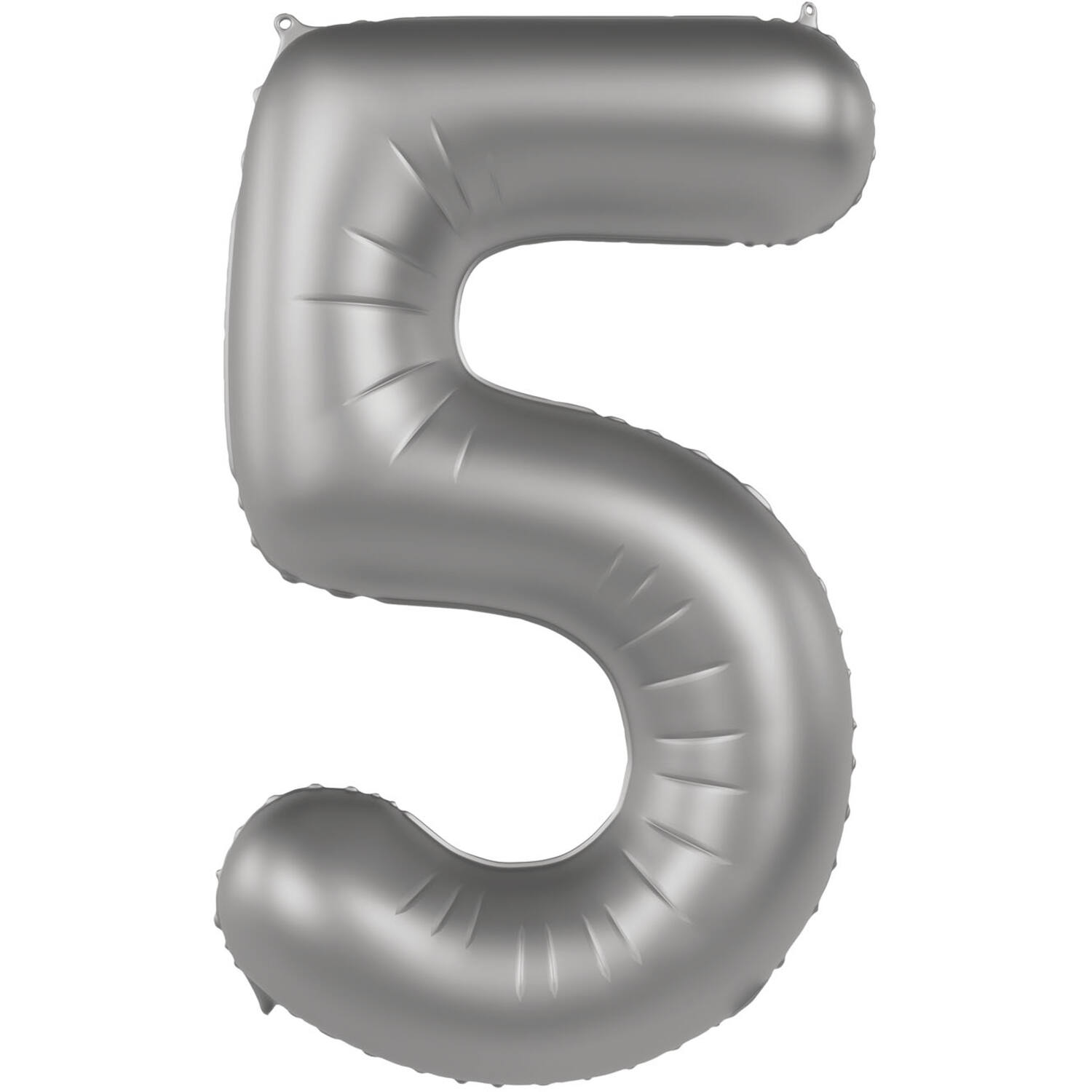 Foil balloon Number 5 - Moonlight Silver - Satin Gloss - 86 cm