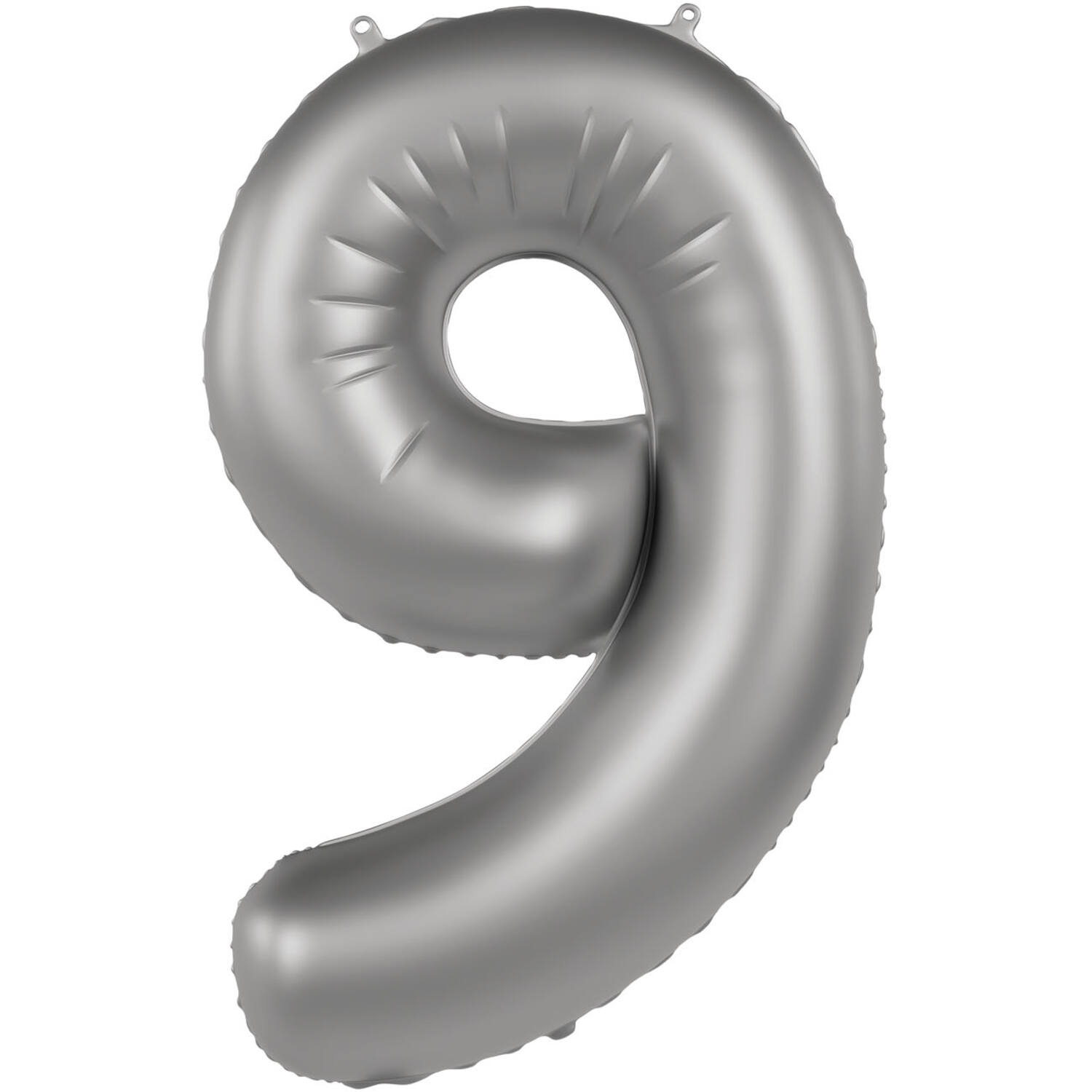 Foil balloon Number 9 - Moonlight Silver - Satin Gloss - 86 cm