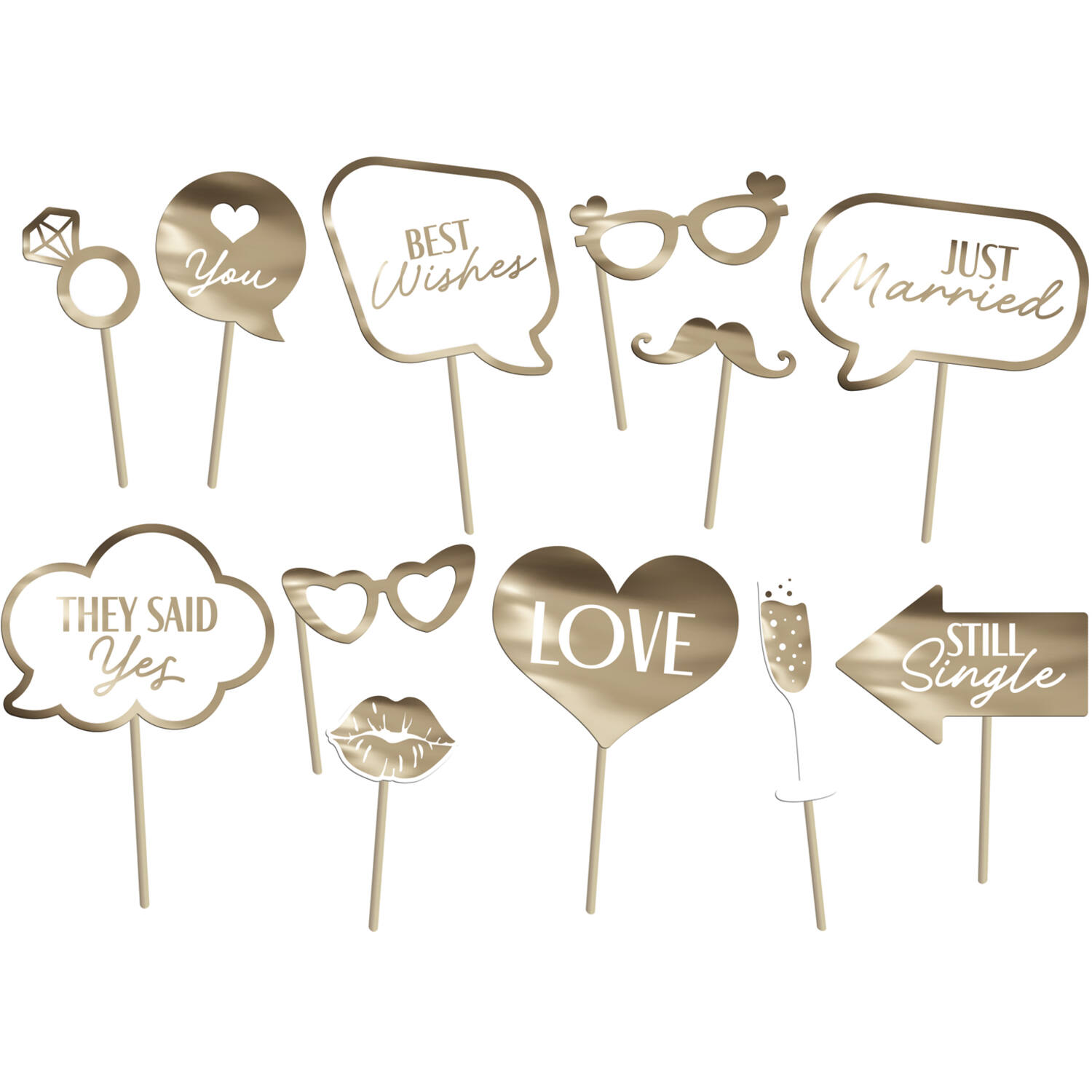 Photobooth Set - Wedding - 14 pieces