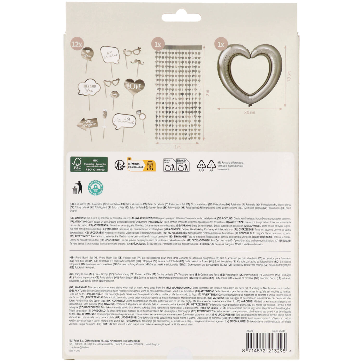 Photobooth Set - Wedding - 14 pieces