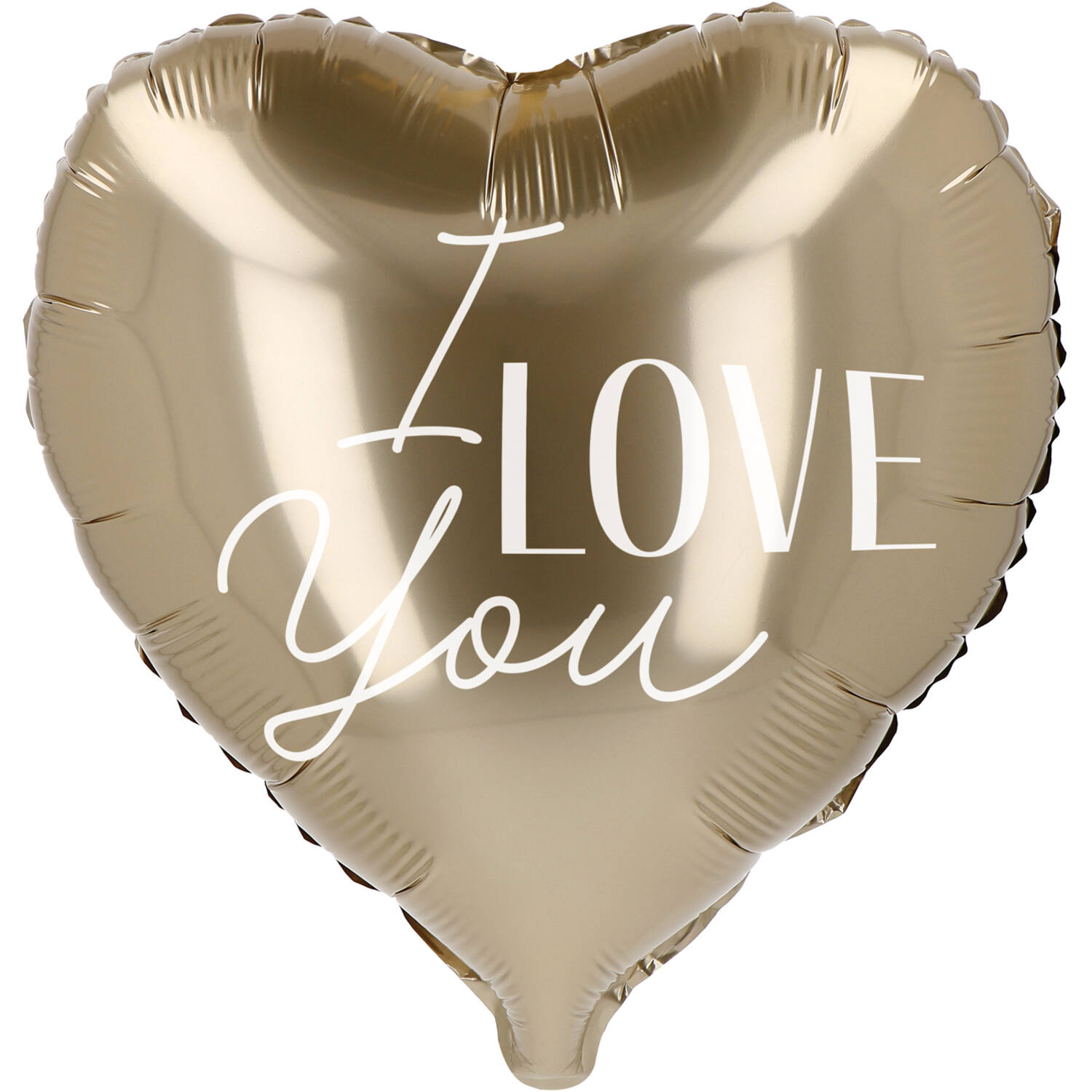 Foil Balloon - Shape - Heart - ‘I love you’ - Gold - 98x98 cm