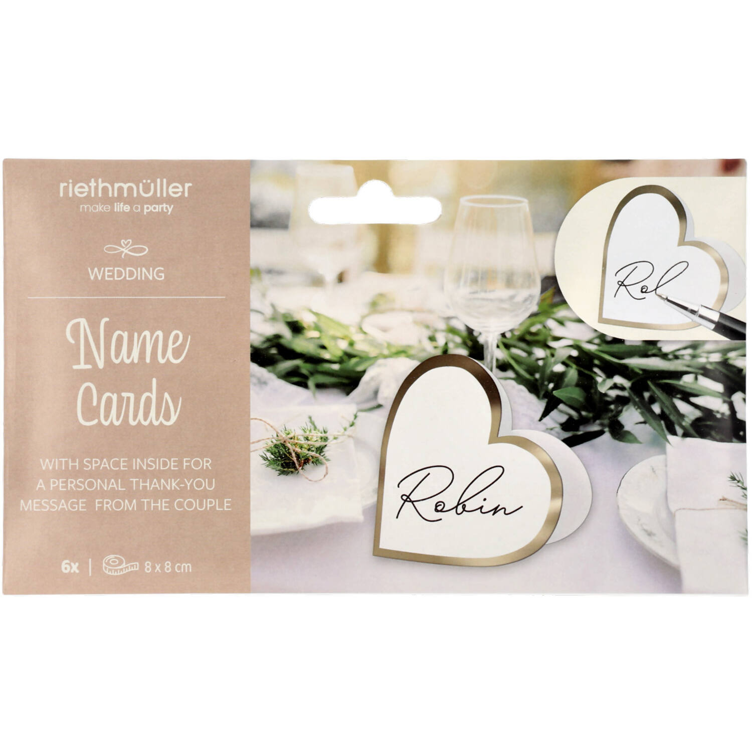 Name Cards - Wedding - 6 pieces