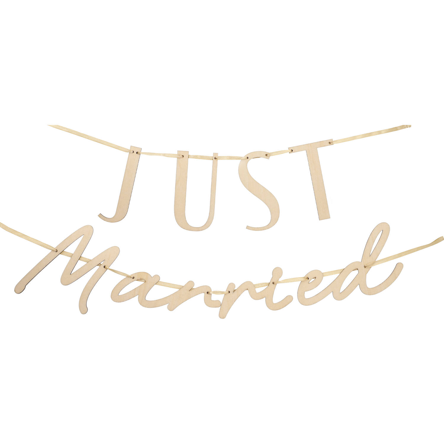 Letter Garland Set - JUST Married - Wedding - Wood - 3 meter