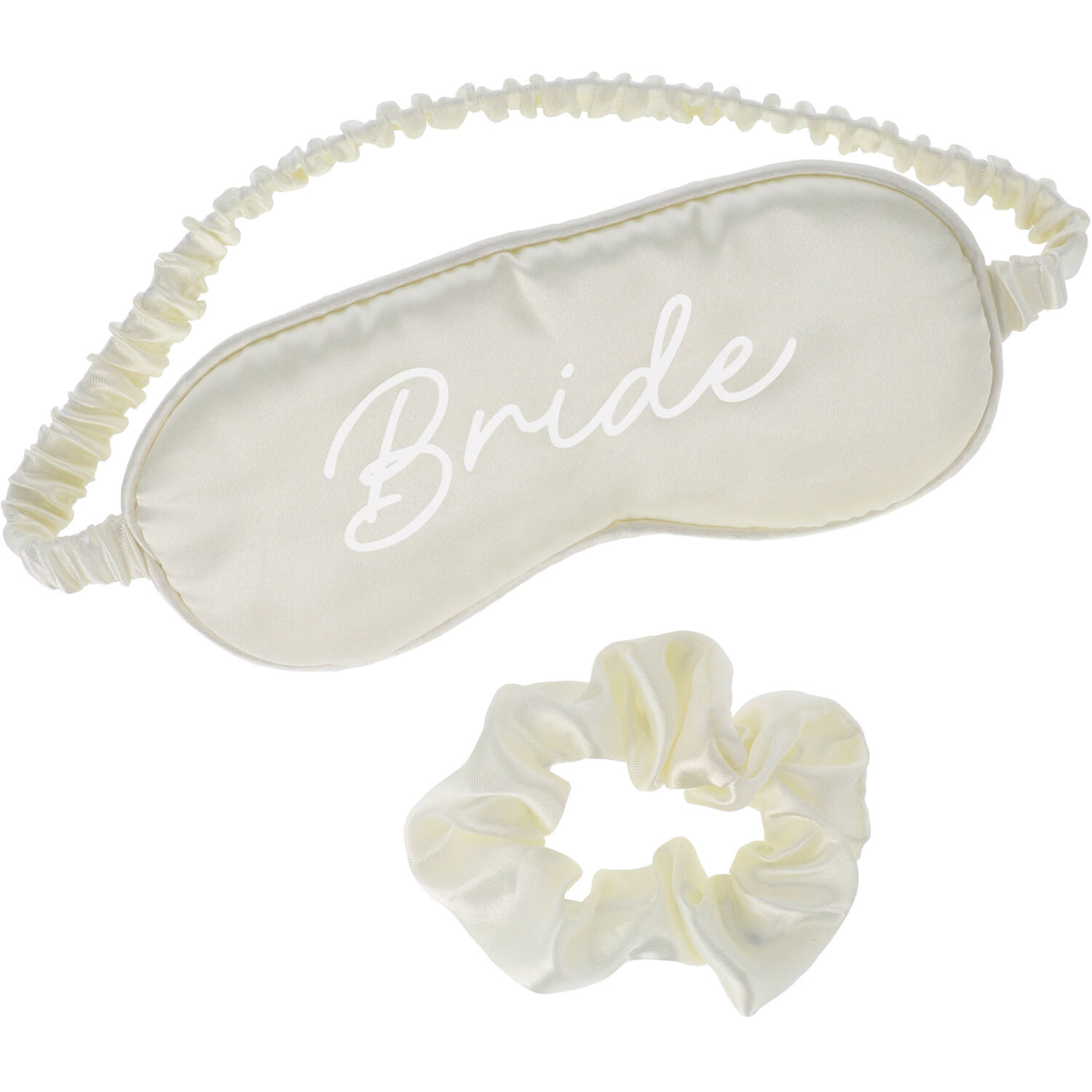 Sleep Mask & Scrunchie - Bride - Wedding - White