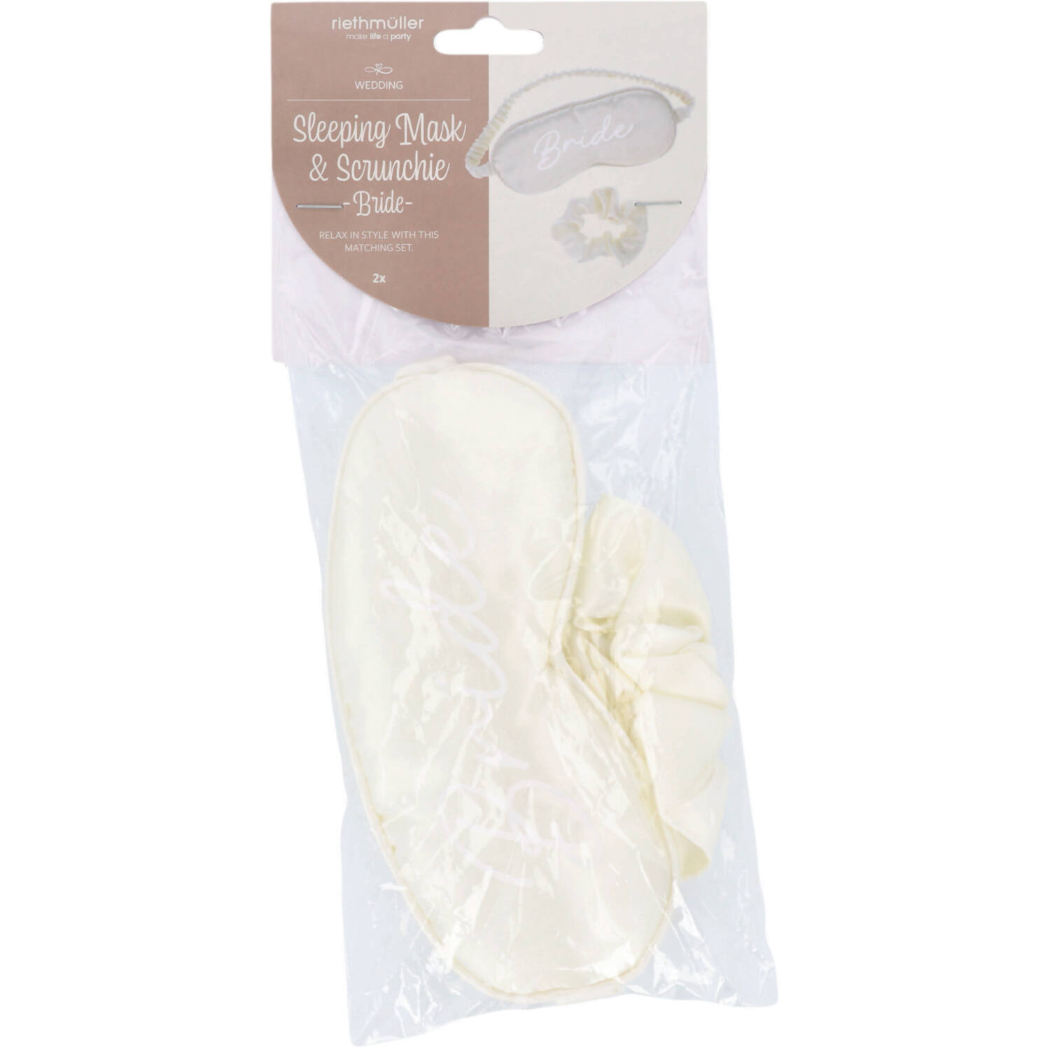 Sleep Mask & Scrunchie - Bride - Wedding - White