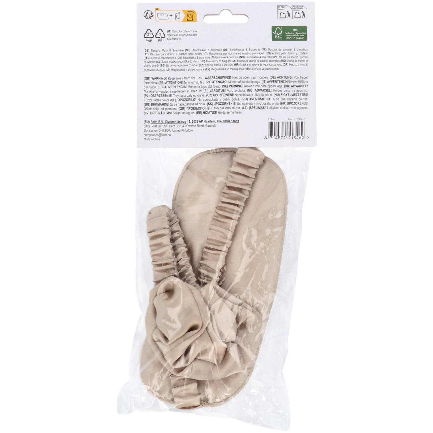 Sleep Mask & Scrunchie - Bride Squad - Wedding - Cream