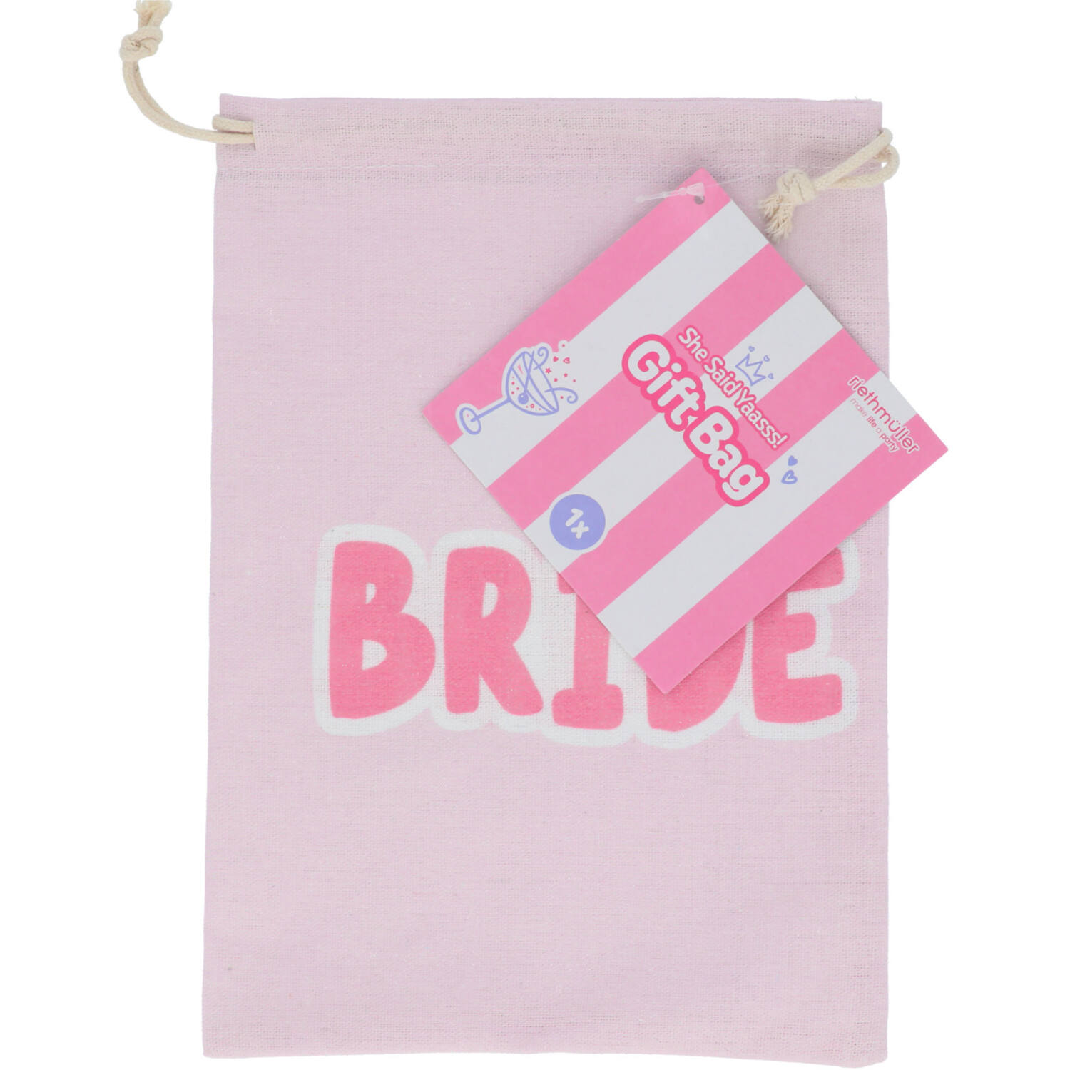 Gift bag - Bride - She Said Yaasss - Polyester - Pink