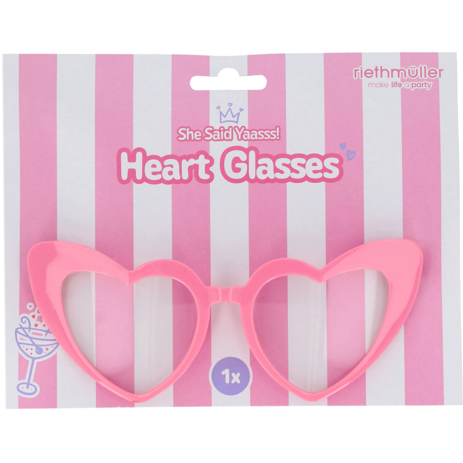 Glasses - Heart - She Said Yaasss - Pink