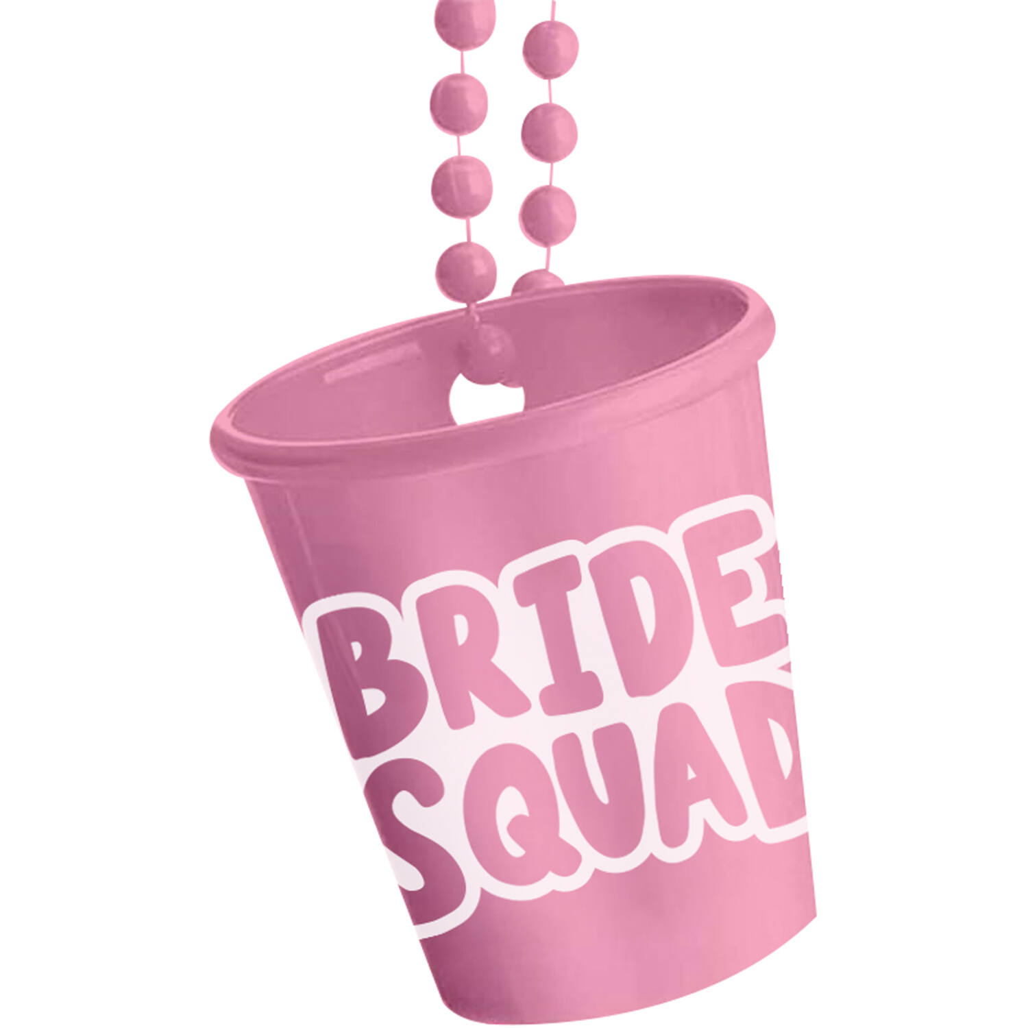 Shot glass on chain - Bride Squad - She Said Yaasss - Pink