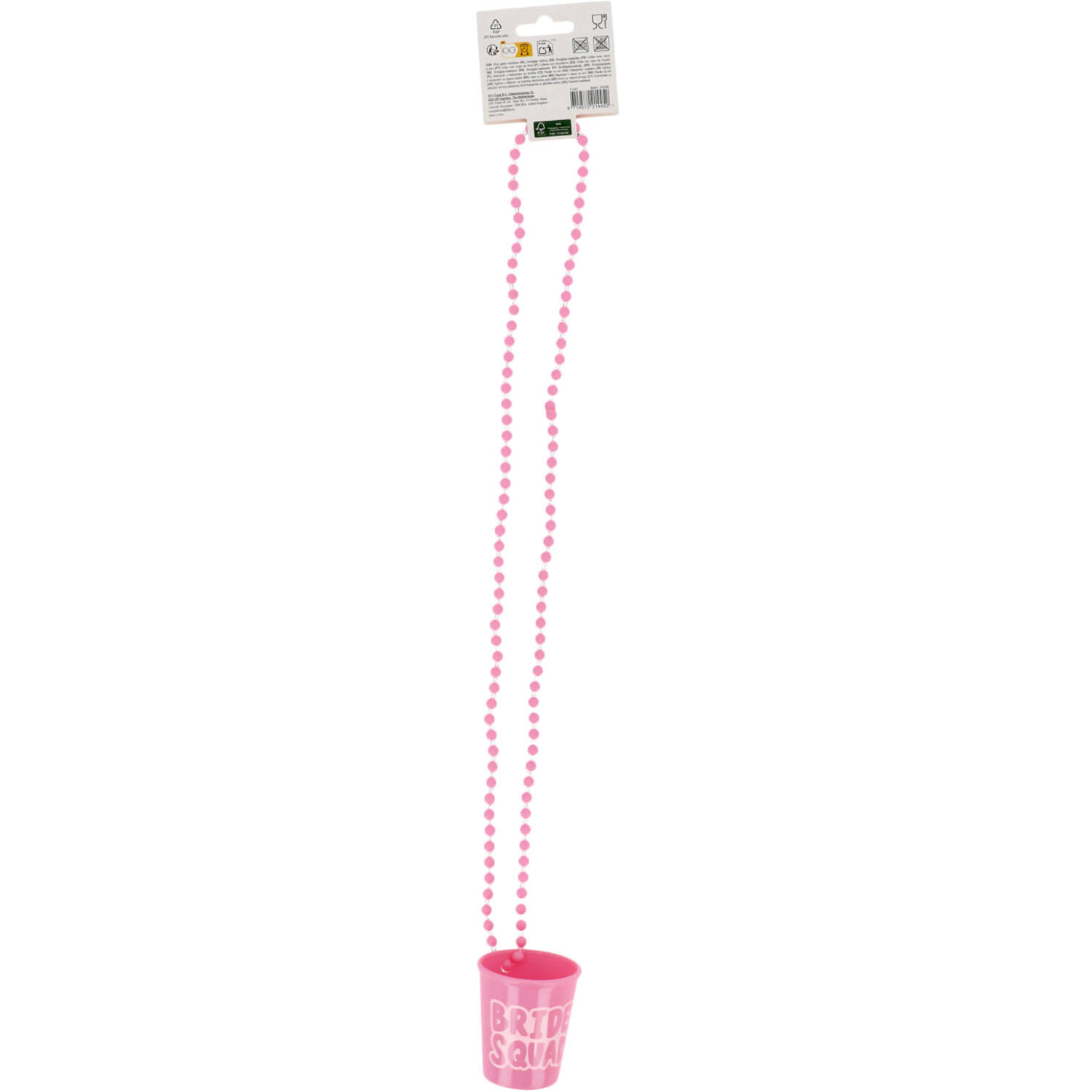 Shot glass on chain - Bride Squad - She Said Yaasss - Pink