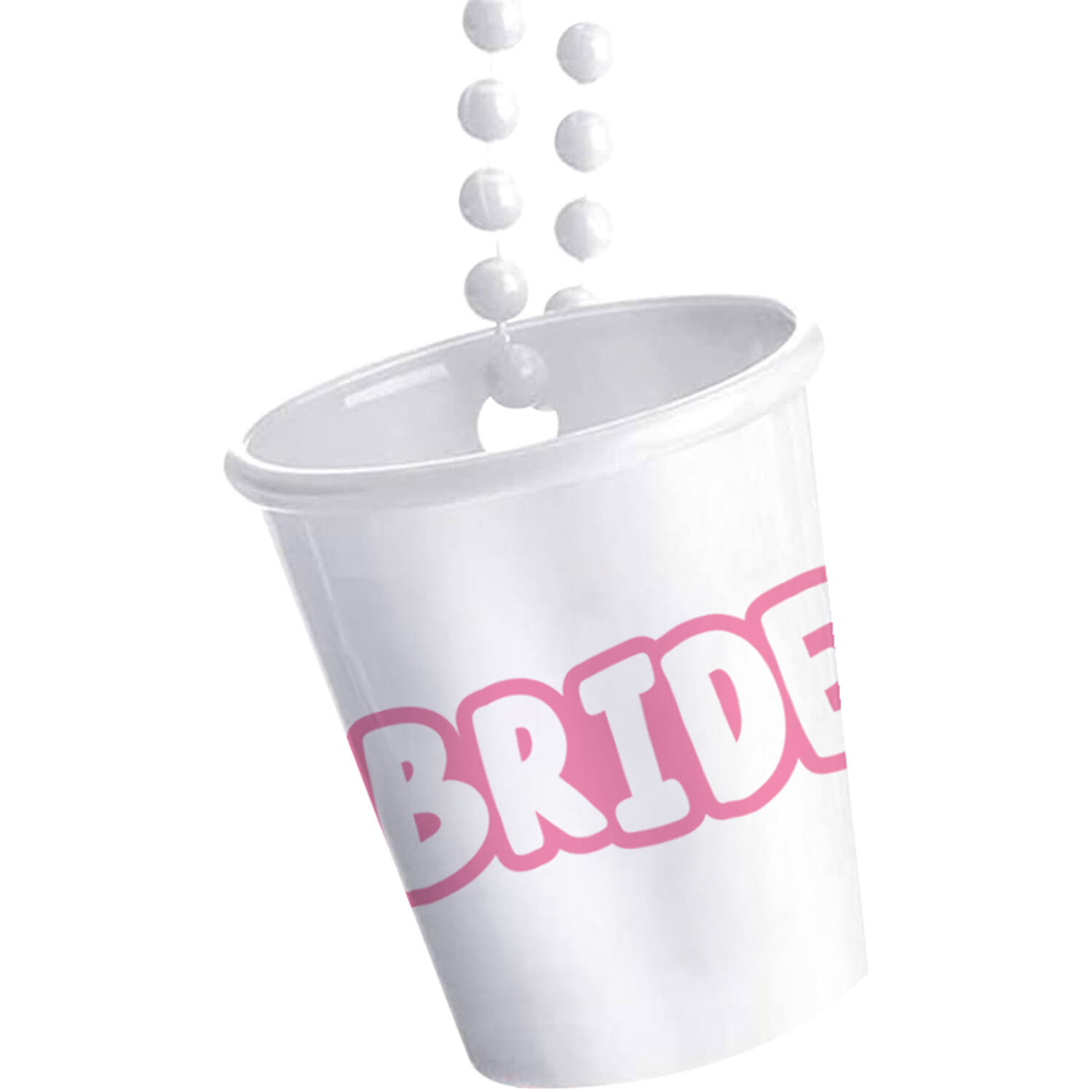 Shot glass on chain - Bride - She Said Yaasss - White