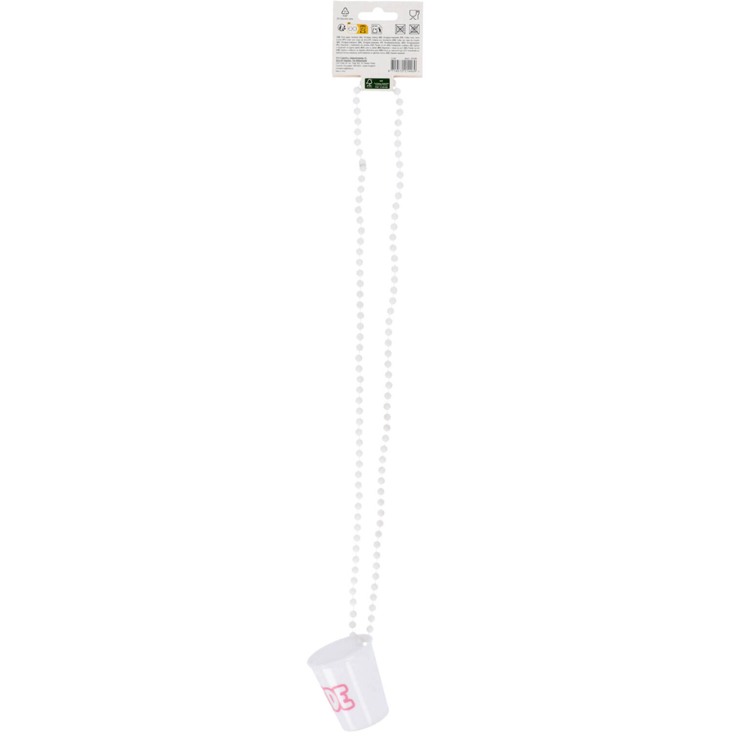 Shot glass on chain - Bride - She Said Yaasss - White