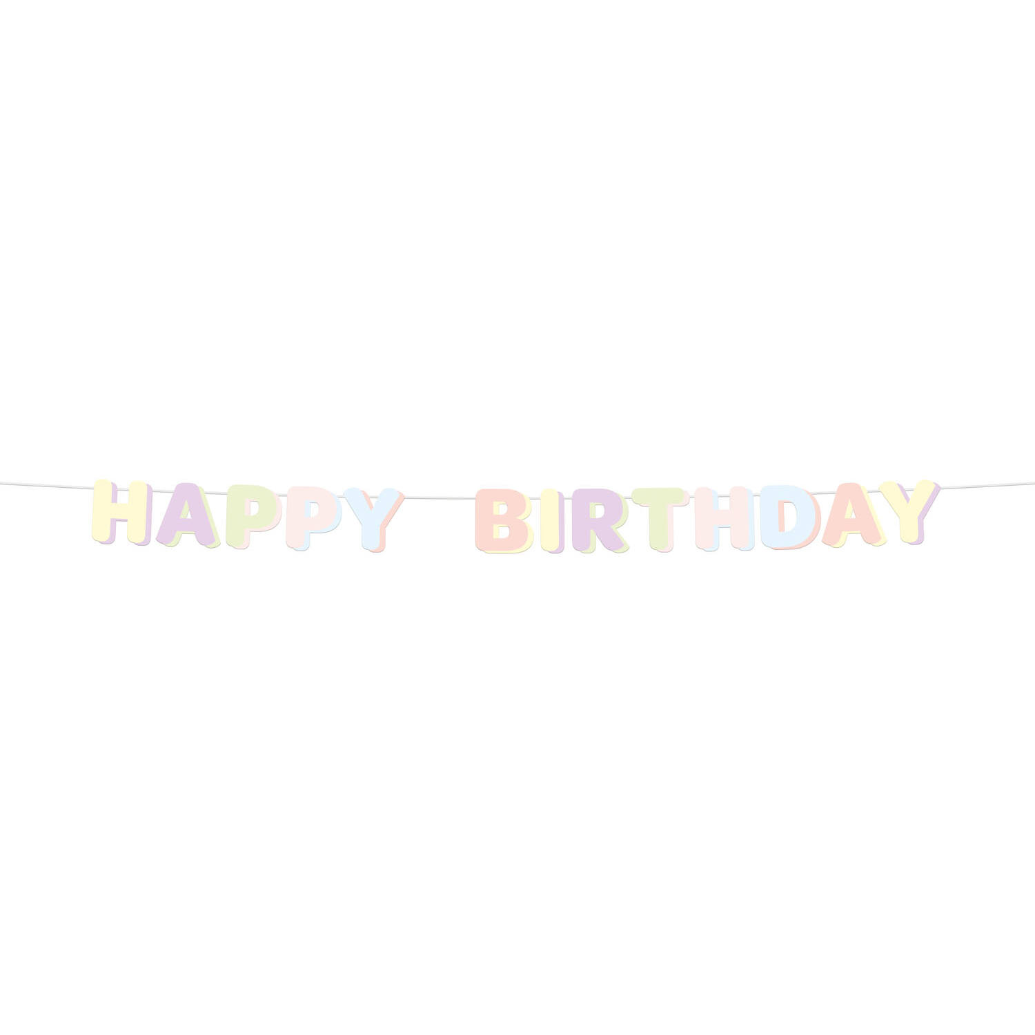 Letter Banner - HAPPY BIRTHDAY - Dreamy Pastels - 1.8 metres