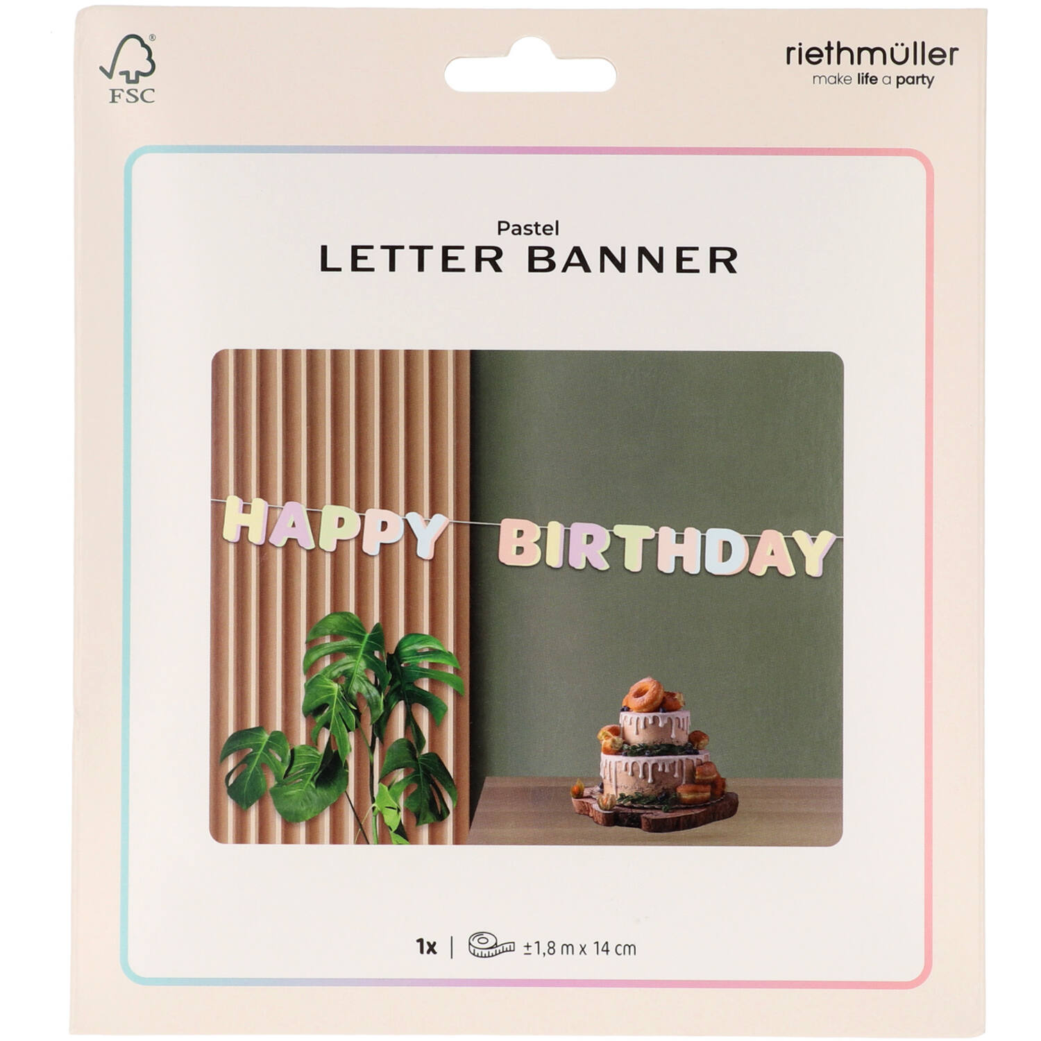 Letter Banner - HAPPY BIRTHDAY - Dreamy Pastels - 1.8 metres