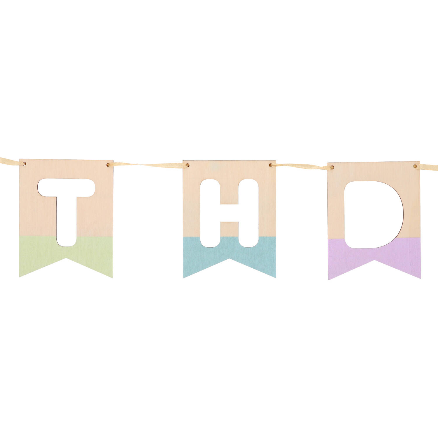 Flag Banner - HAPPY BIRTHDAY - Dreamy Pastels - Wood - 4 metres