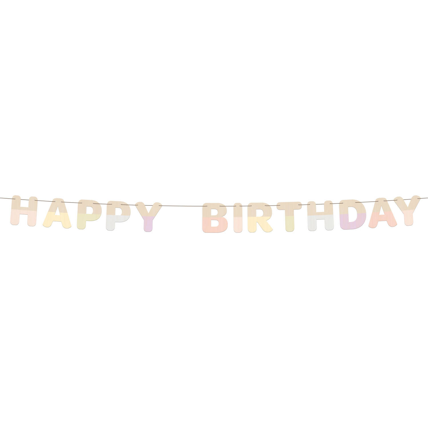 Letter Banner - HAPPY BIRTHDAY - Dreamy Pastels - Wood - 4 metres