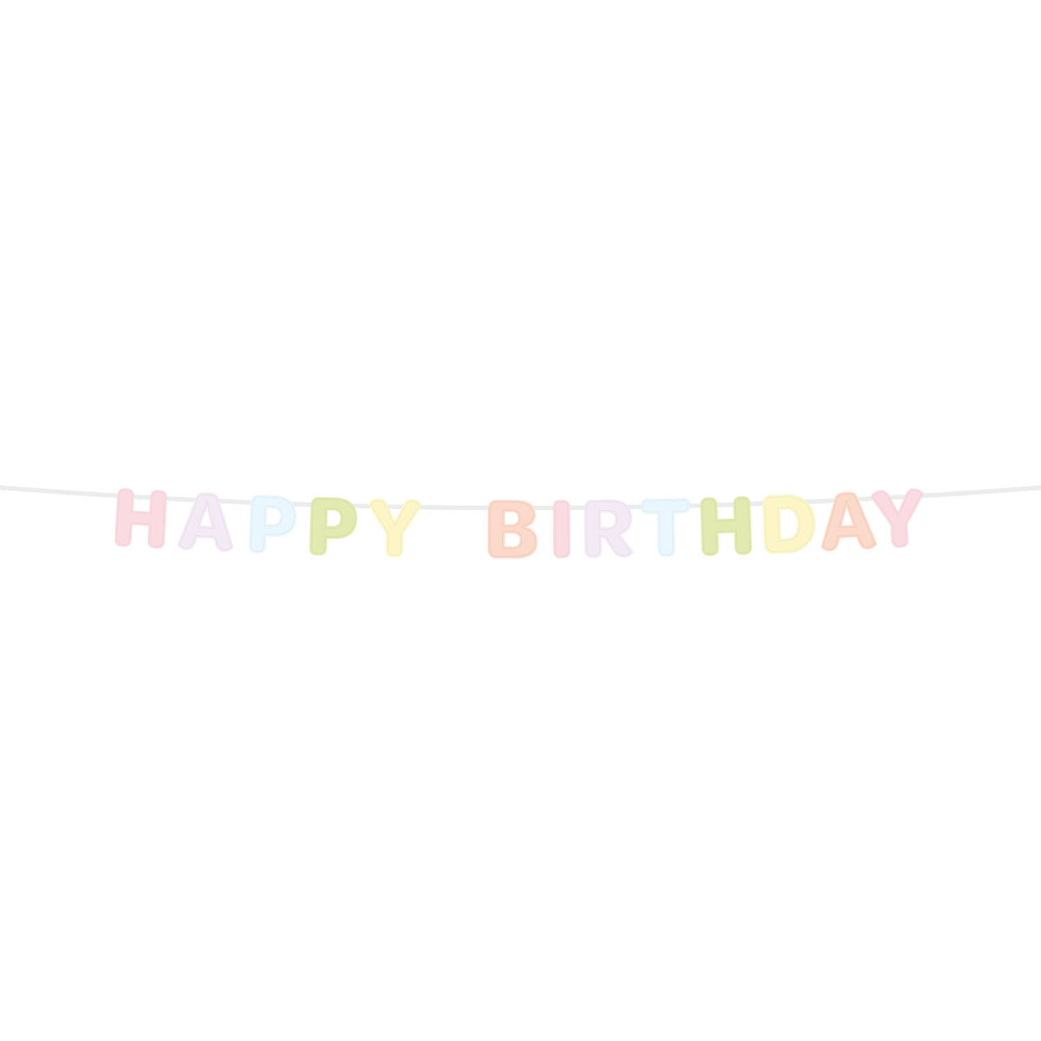Letter Banner - HAPPY BIRTHDAY - Dreamy Pastels - Felt - 2.8 metres
