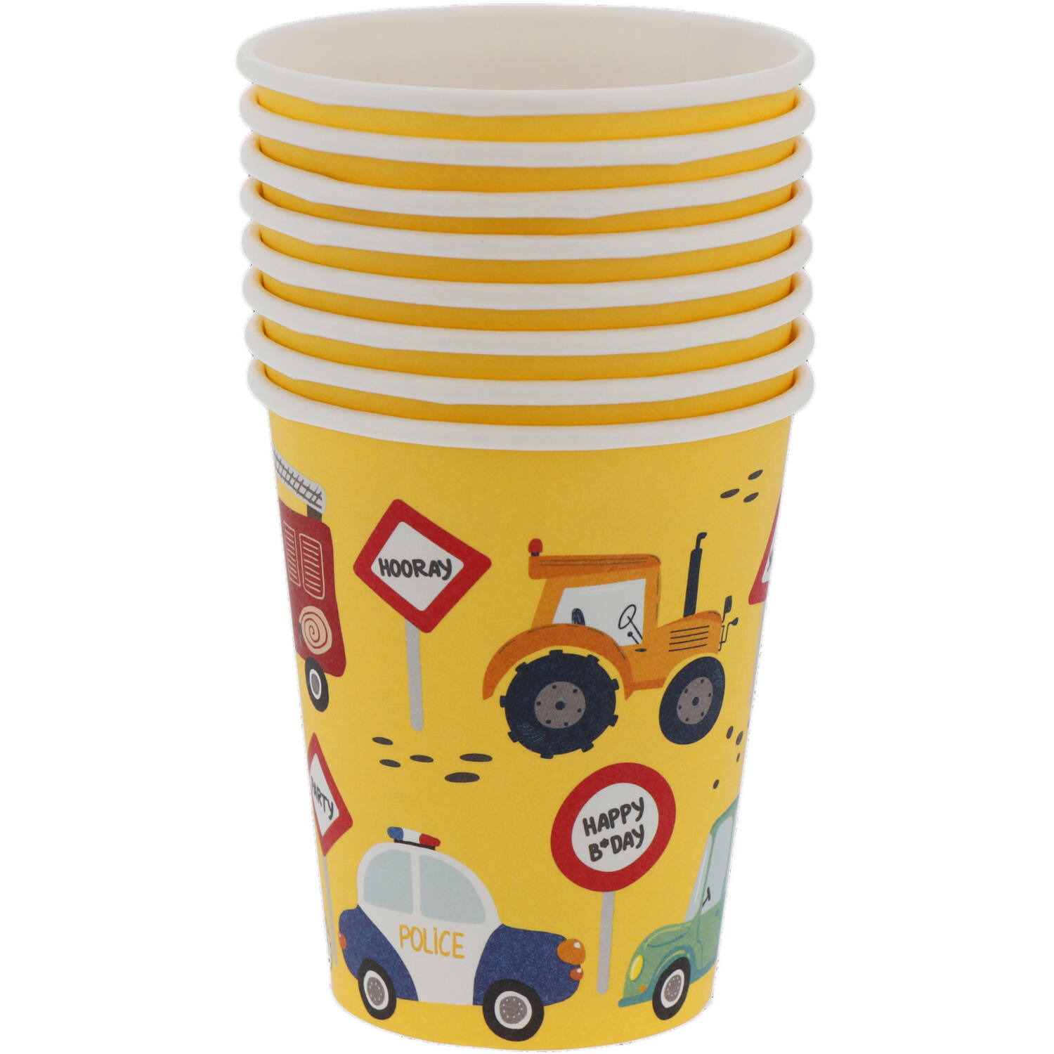 Cups - Wacky Wheels - 250 ml - 8 pieces