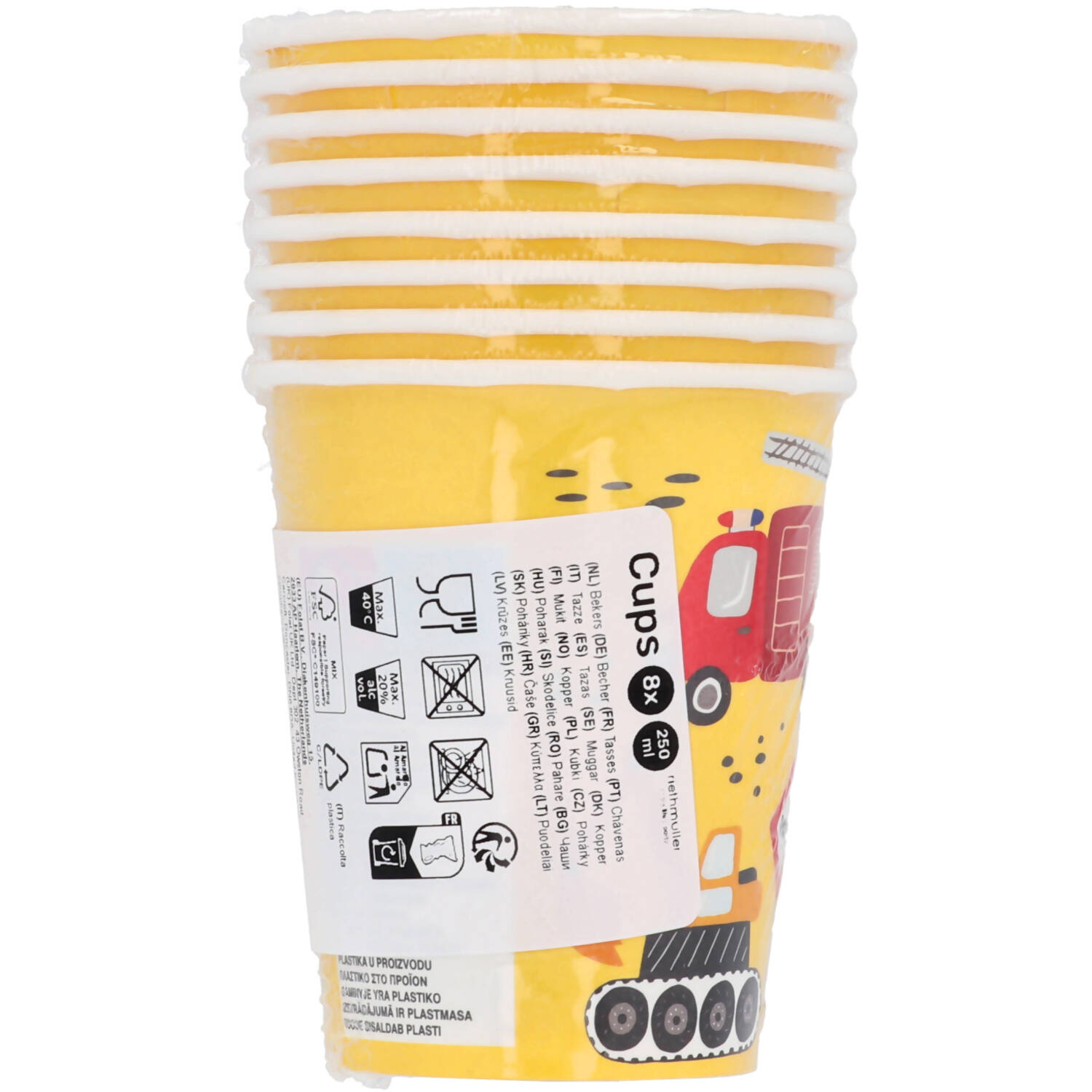 Cups - Wacky Wheels - 250 ml - 8 pieces