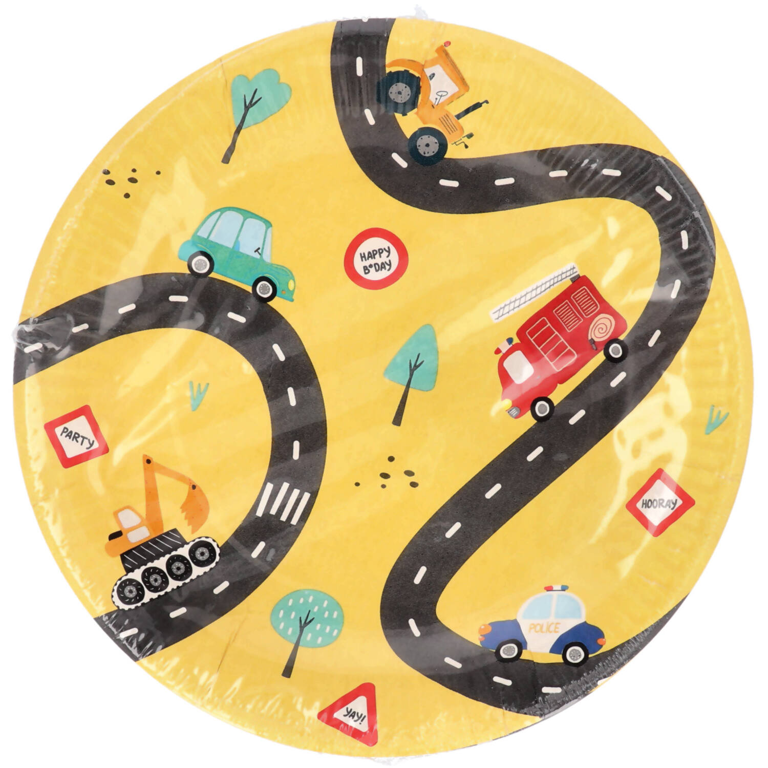 Plates - Wacky Wheels - 23 cm - 8 pieces