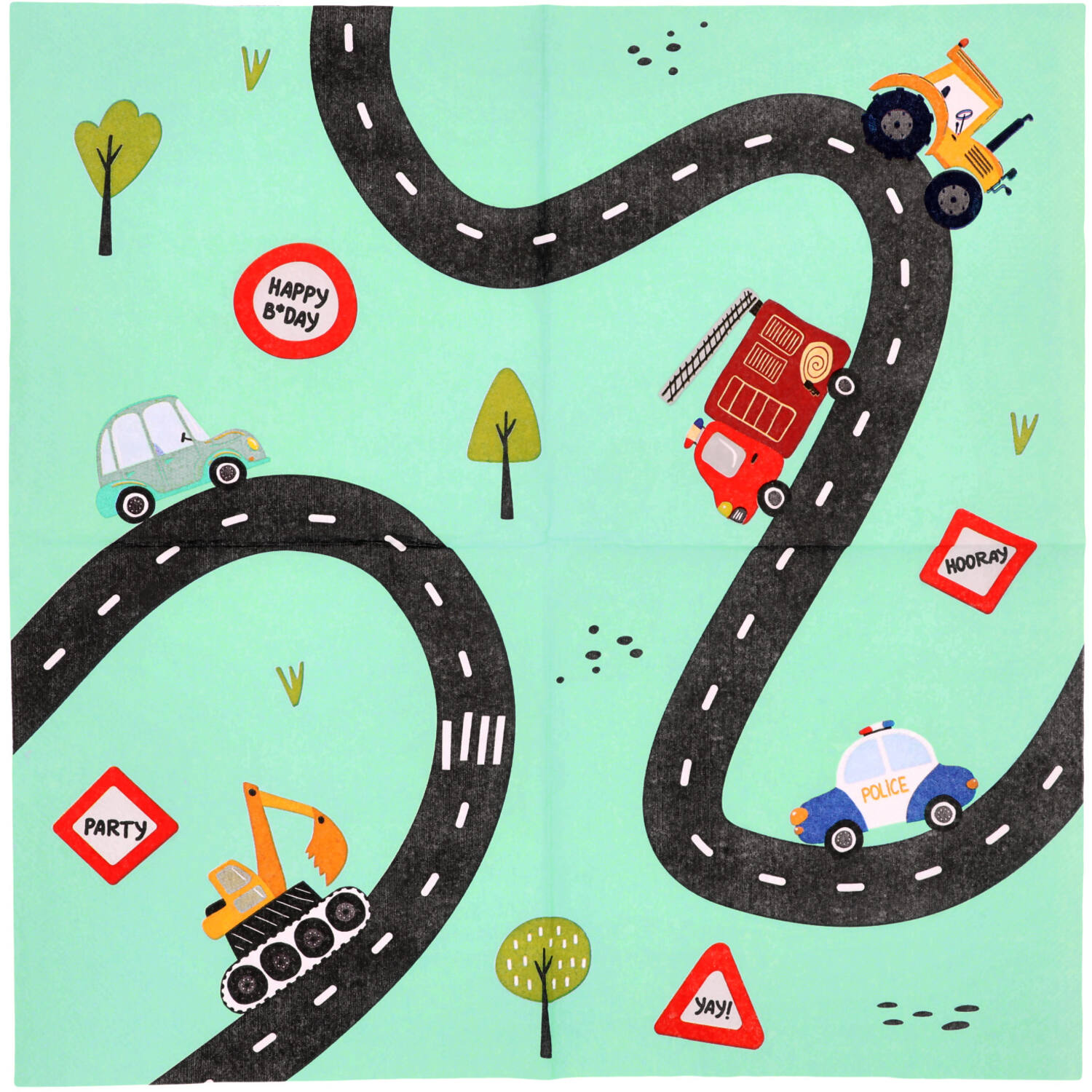 Napkins - Wacky Wheels - 33x33cm - 20 pieces