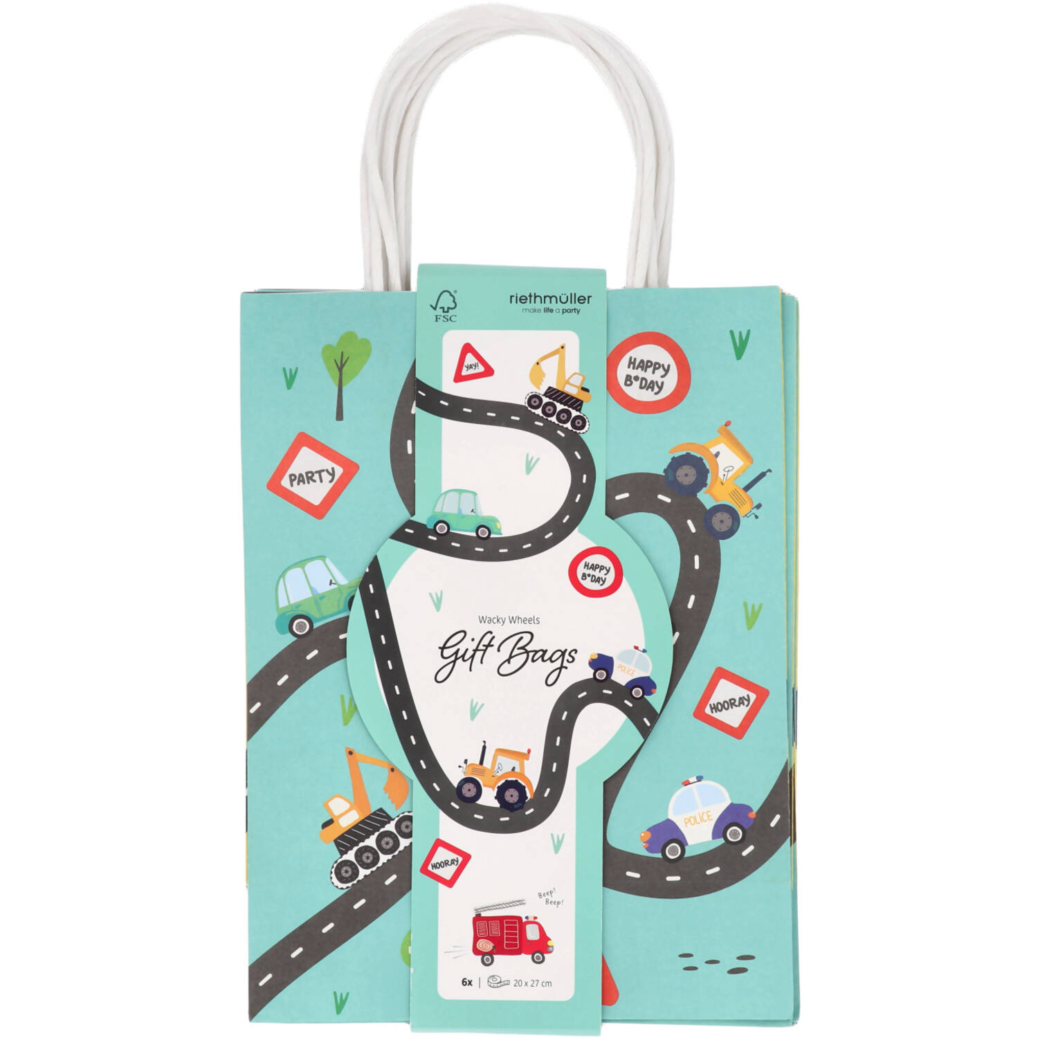 Gift bags - Wacky Wheels - 6 pieces