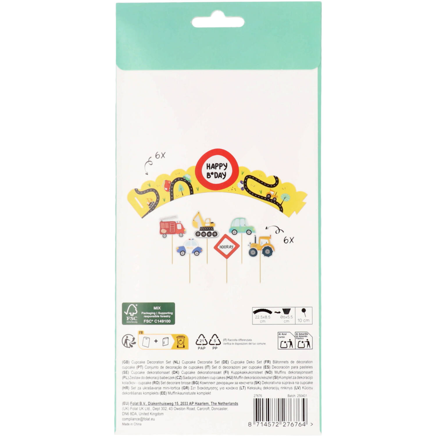 Cupcake Deco Set - Wacky Wheels - 6 sets
