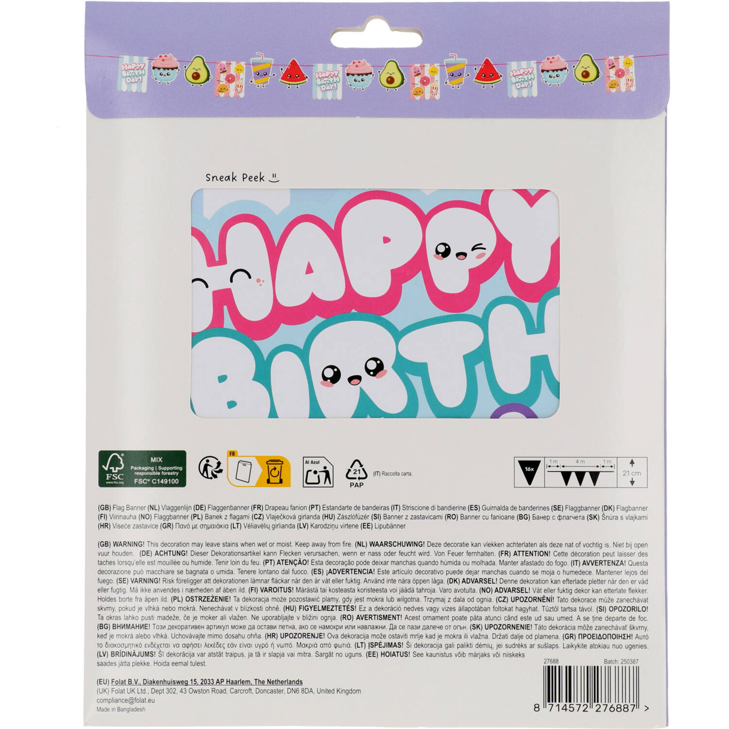 Flag Banner - Kawaii Party - 6 metres