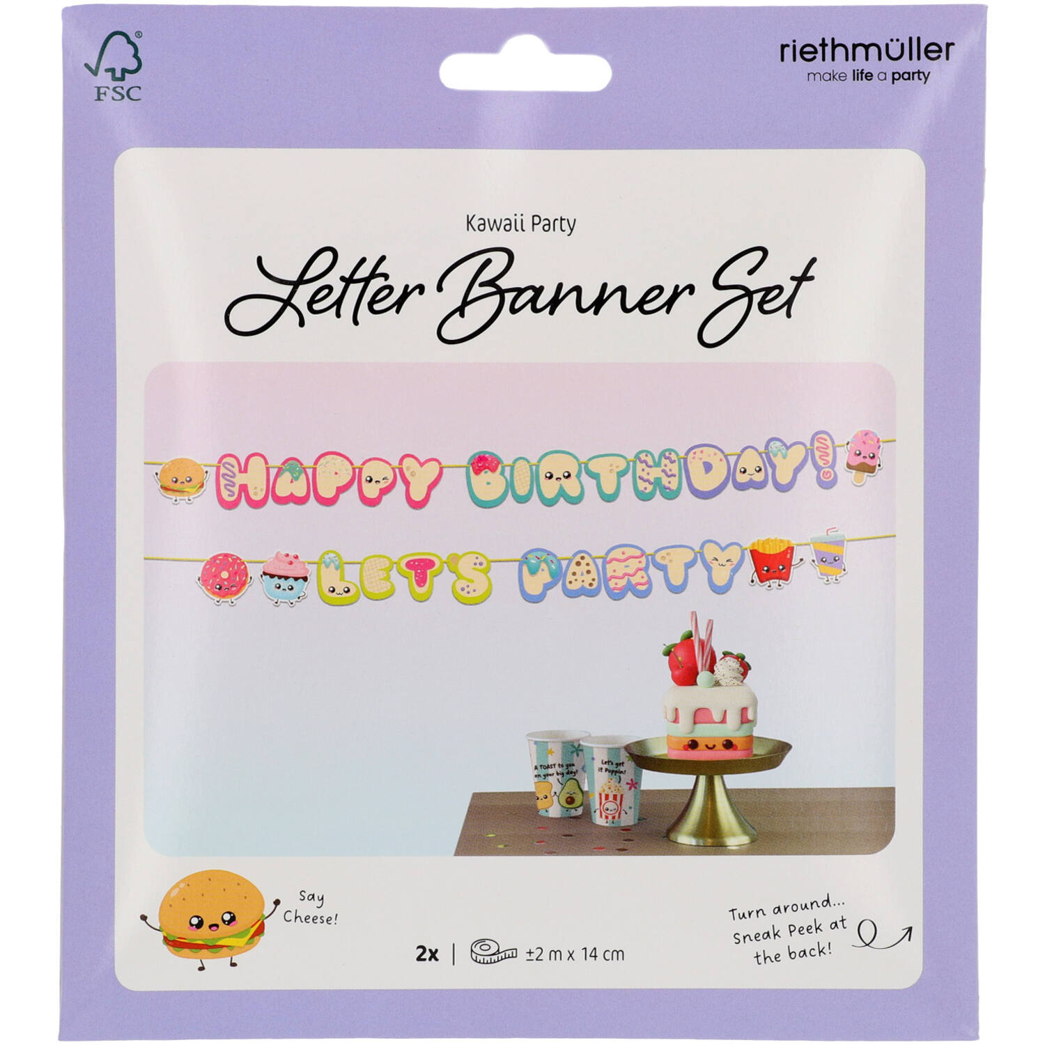 Letter Banner Set - Happy Birthday - Kawaii Party - 1.5 metres