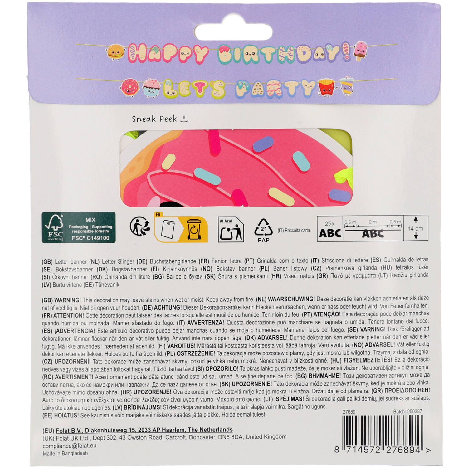 Letter Banner Set - Happy Birthday - Kawaii Party - 1.5 metres