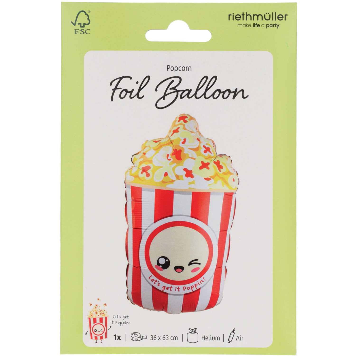 Foil Balloon - Shape - Popcorn - 37x60 cm