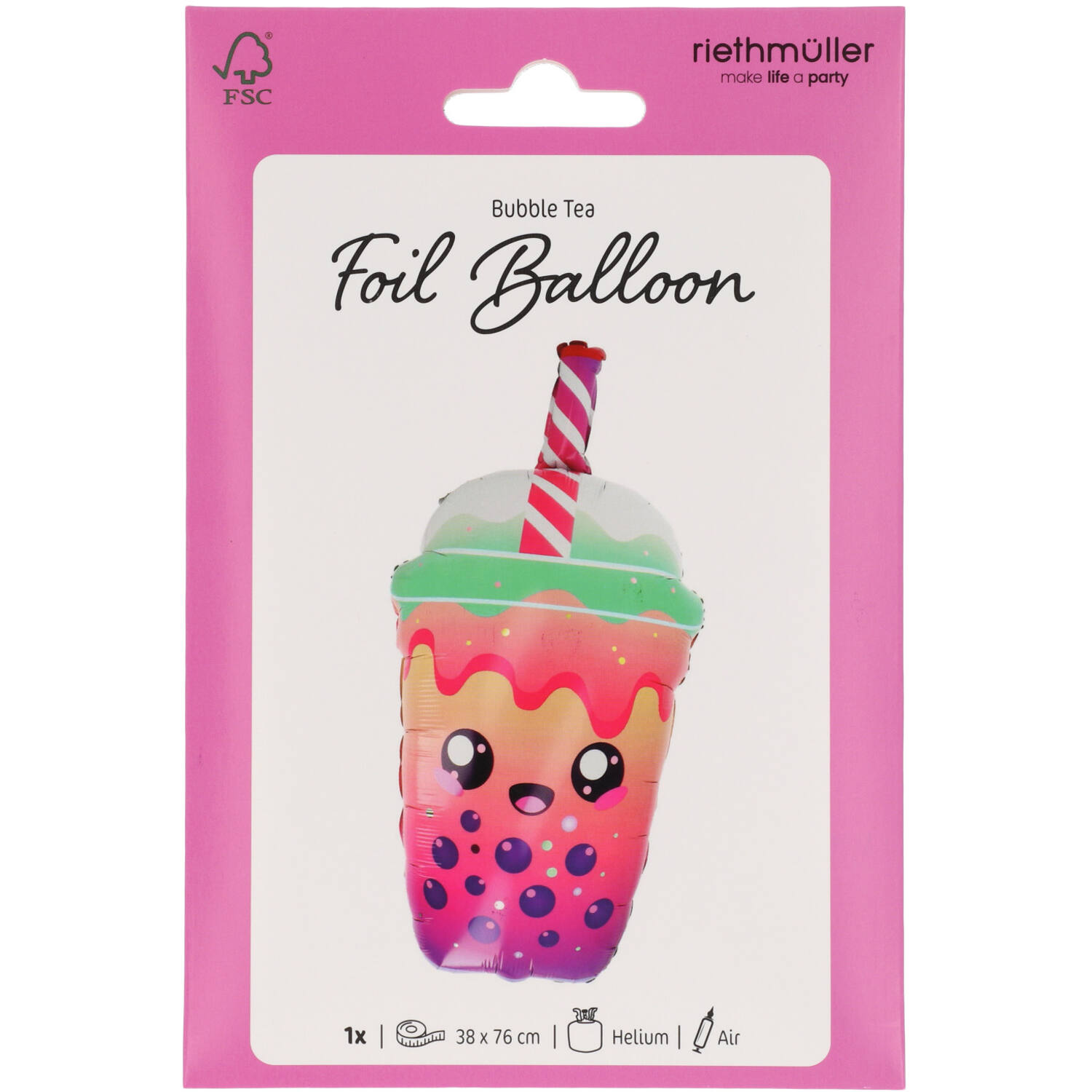 Foil Balloon - Shape - Bubble Tea - 38x76 cm