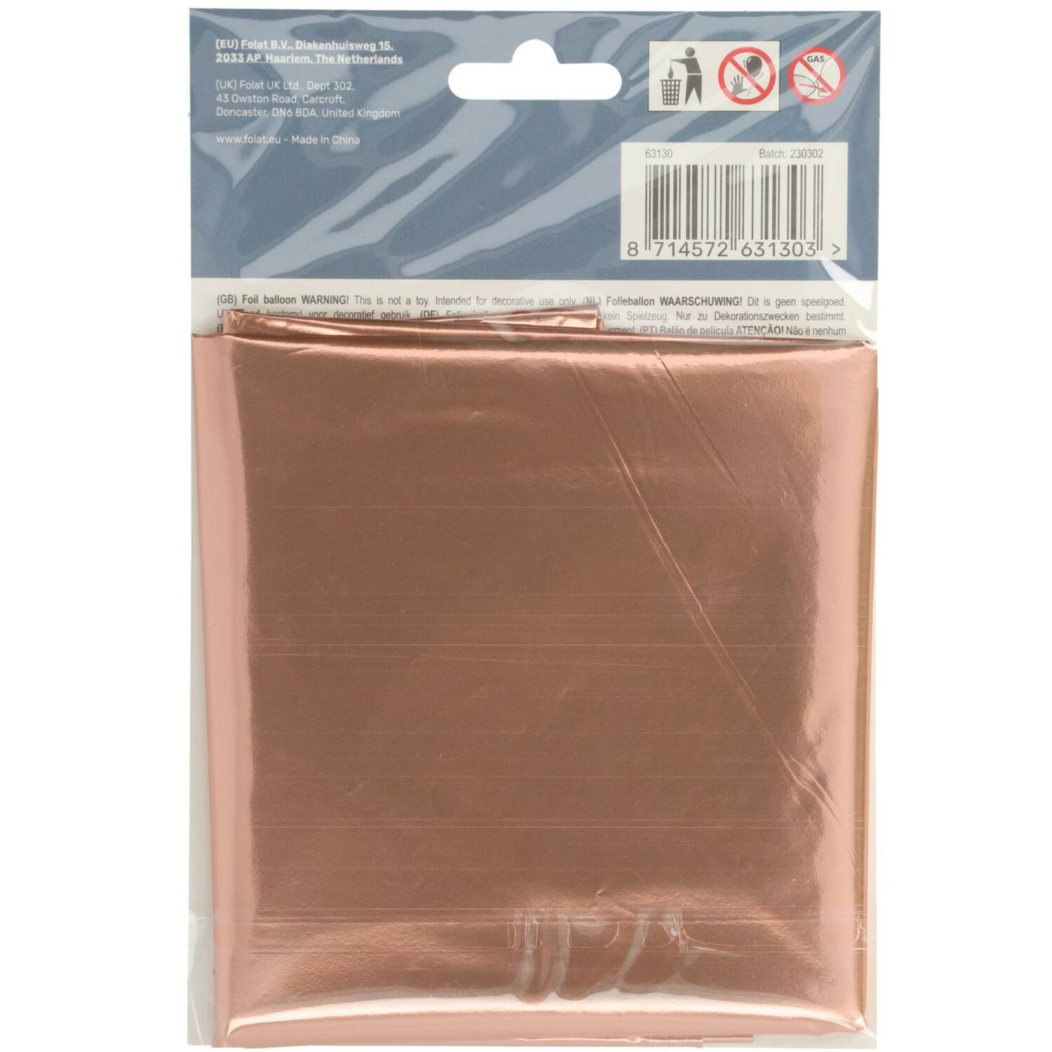 Foil Balloon Number 0 - Rose Gold - 86 cm