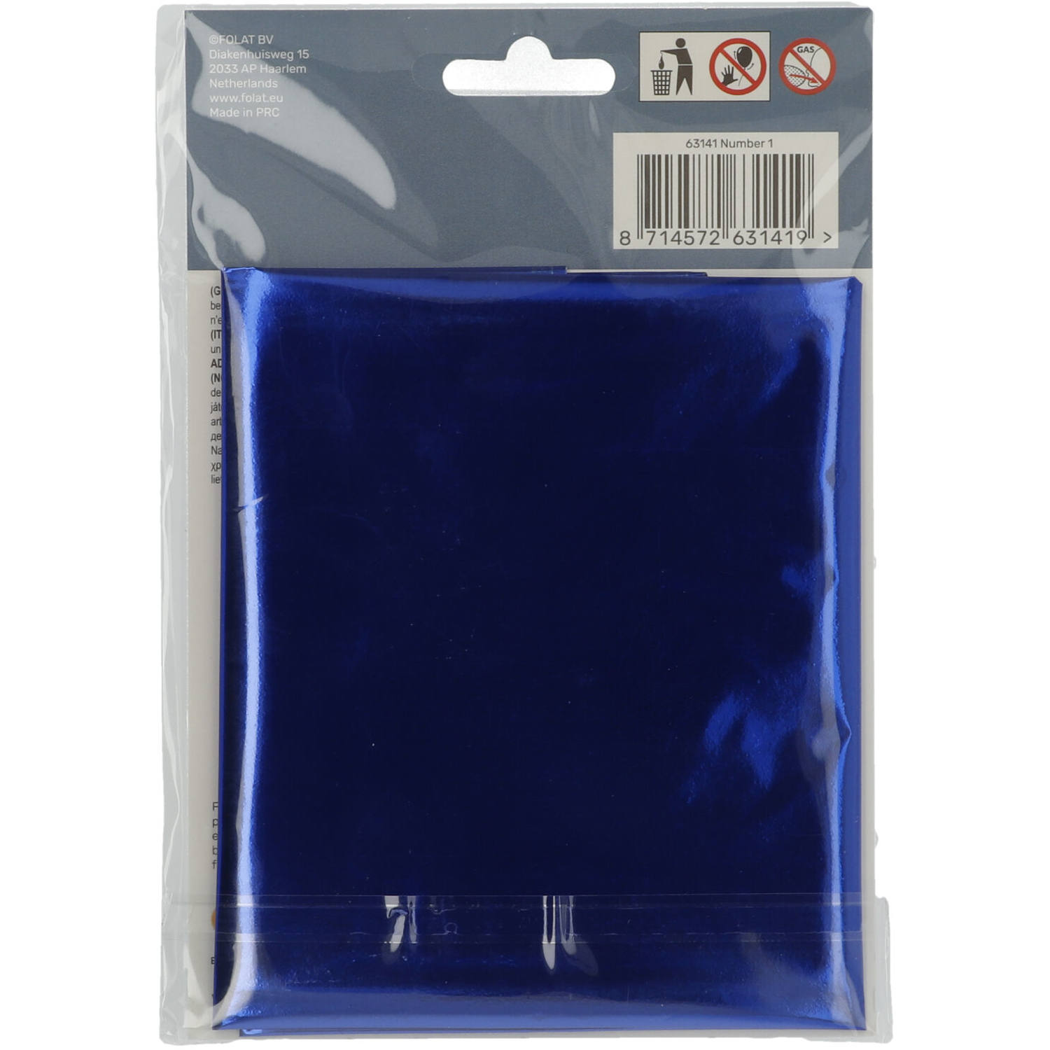 Foil Balloon Number 1 - Blue - 86 cm
