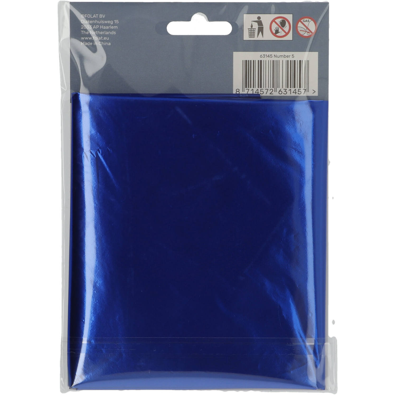 Foil Balloon Number 5 - Blue - 86 cm