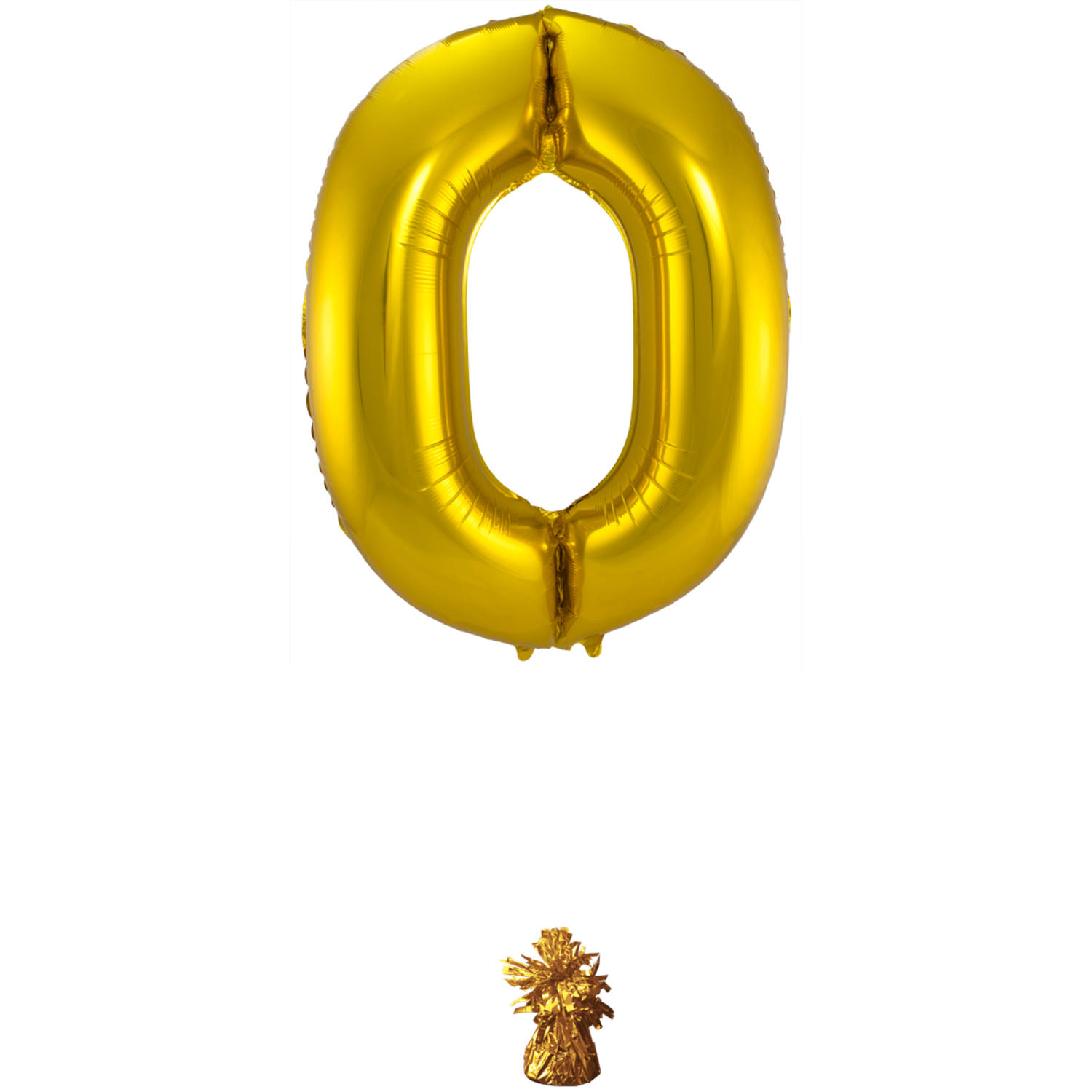 Foil Balloon Number 0 - Gold - 86 cm