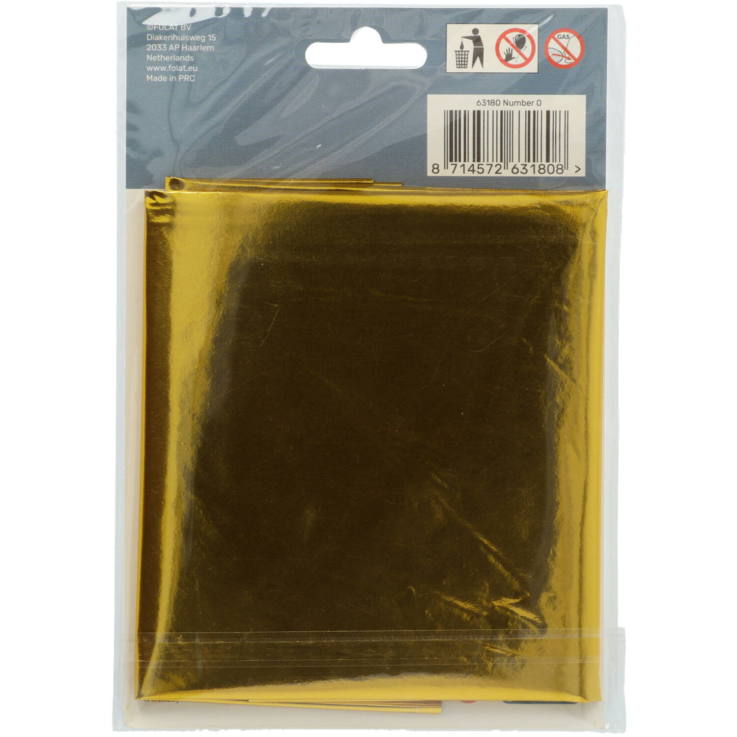 Foil Balloon Number 0 - Gold - 86 cm