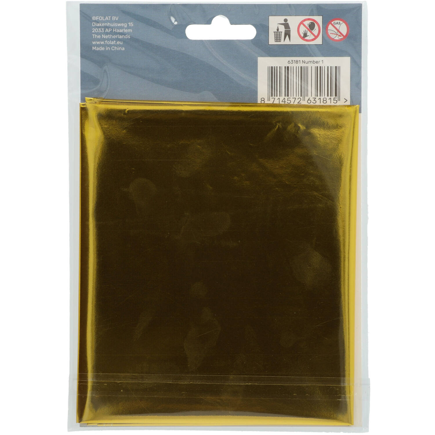 Foil Balloon Number 1 - Gold - 86 cm