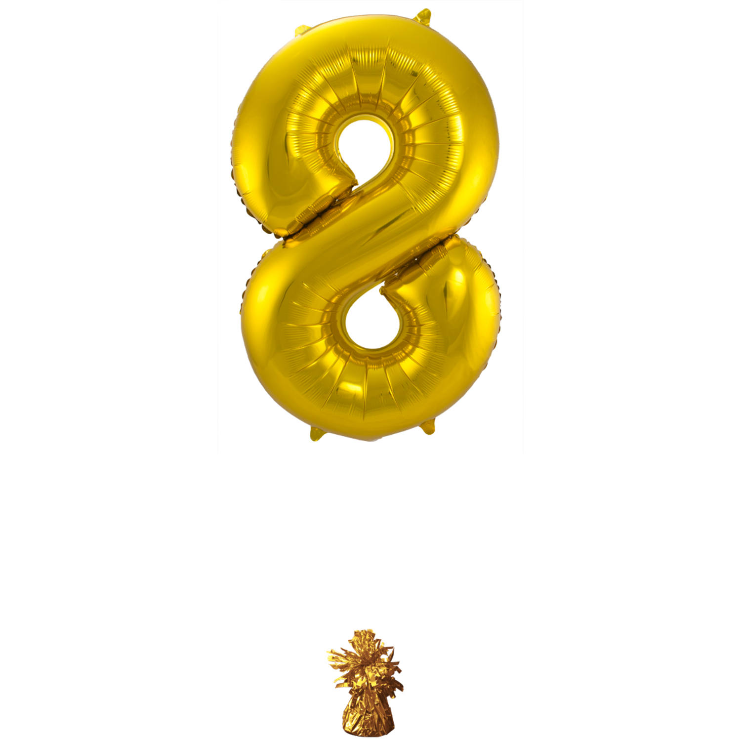 Foil Balloon Number 8 - Gold - 86 cm