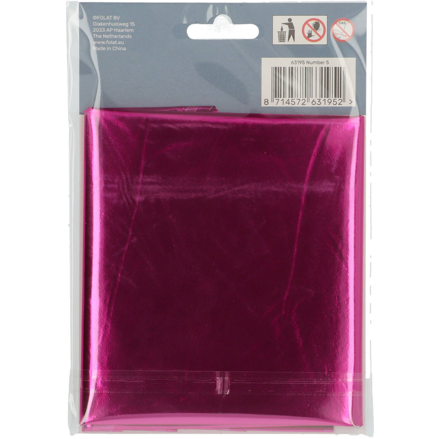 Foil Balloon Number 5 - Magenta - 86 cm